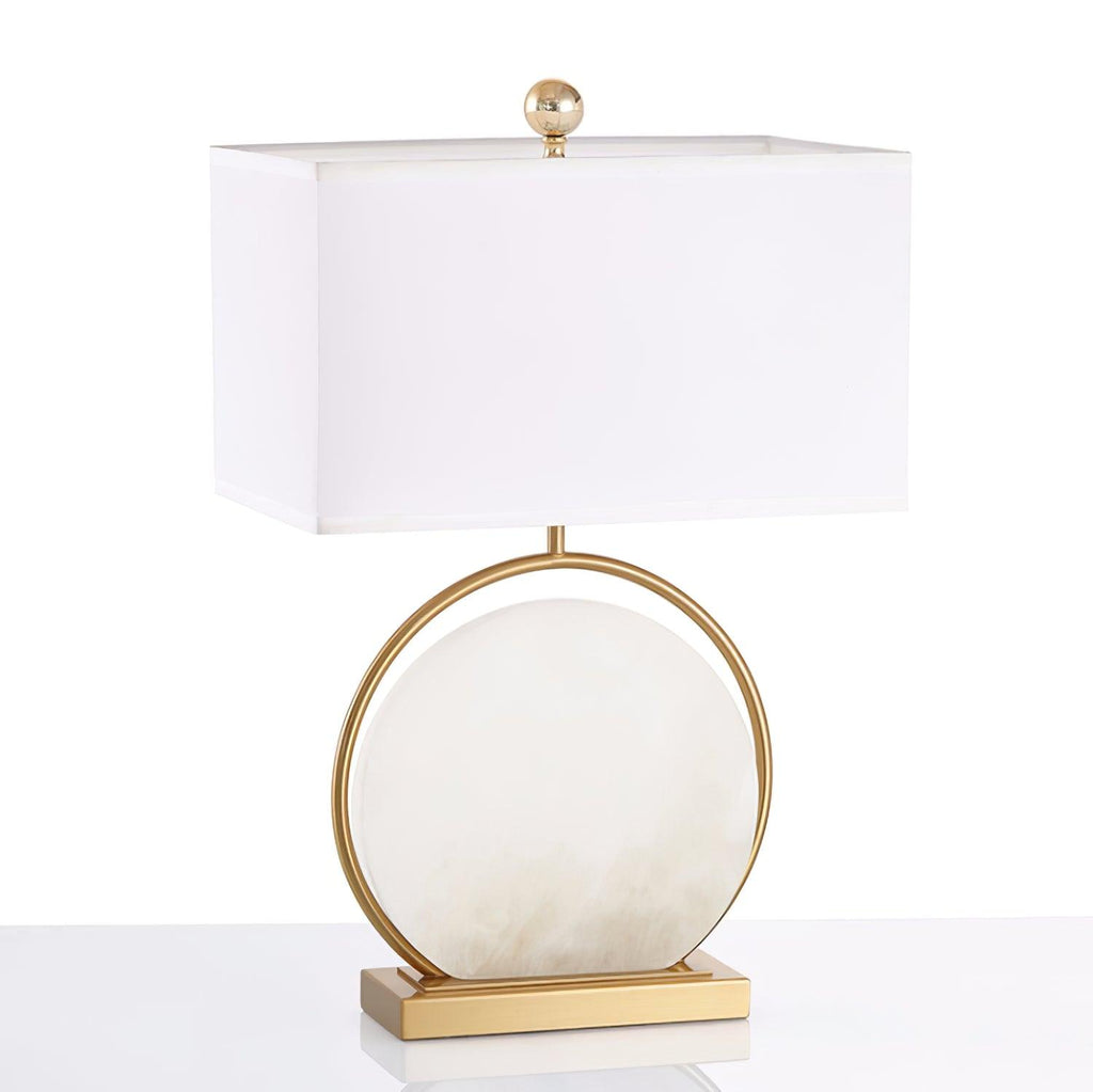 Lampe à poser moderne Sigmar en Or et albâtre blanc