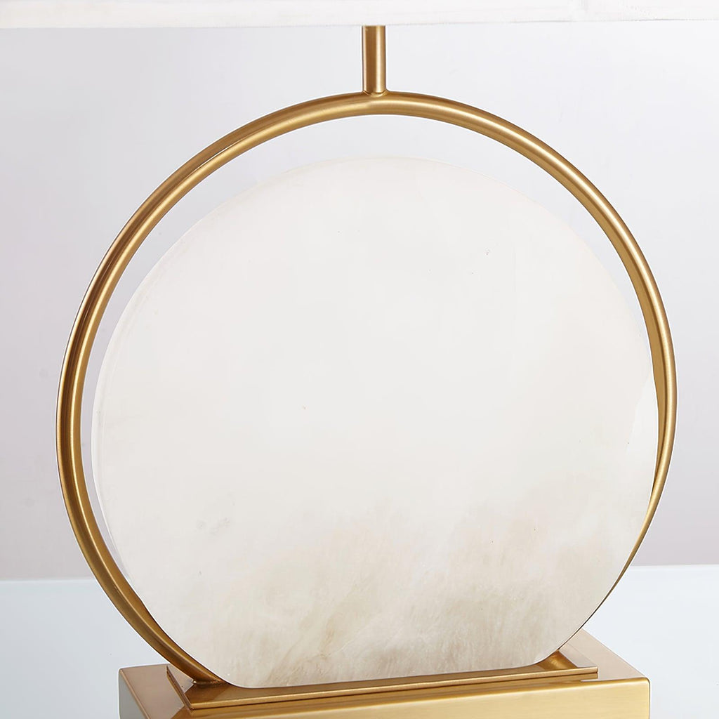 Lampe à poser moderne Sigmar en Or et albâtre blanc