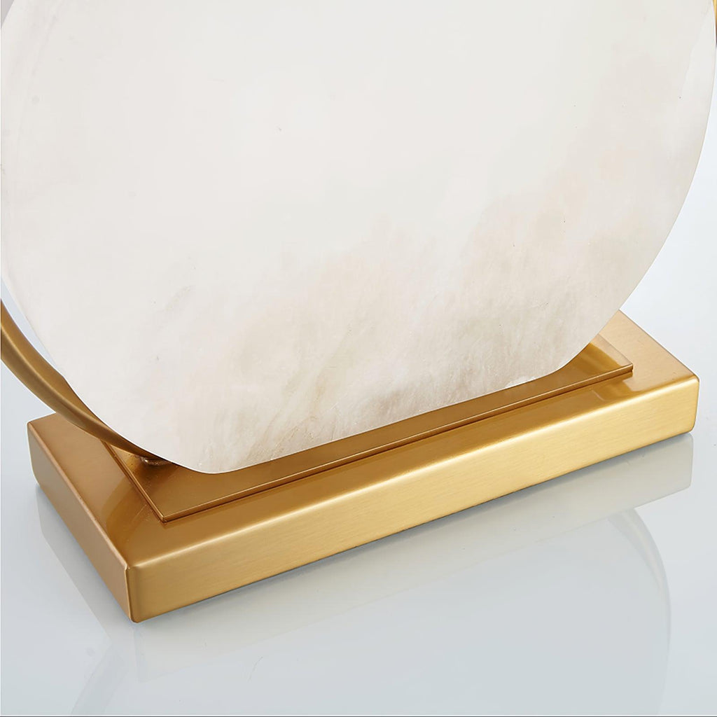 Lampe à poser moderne Sigmar en Or et albâtre blanc