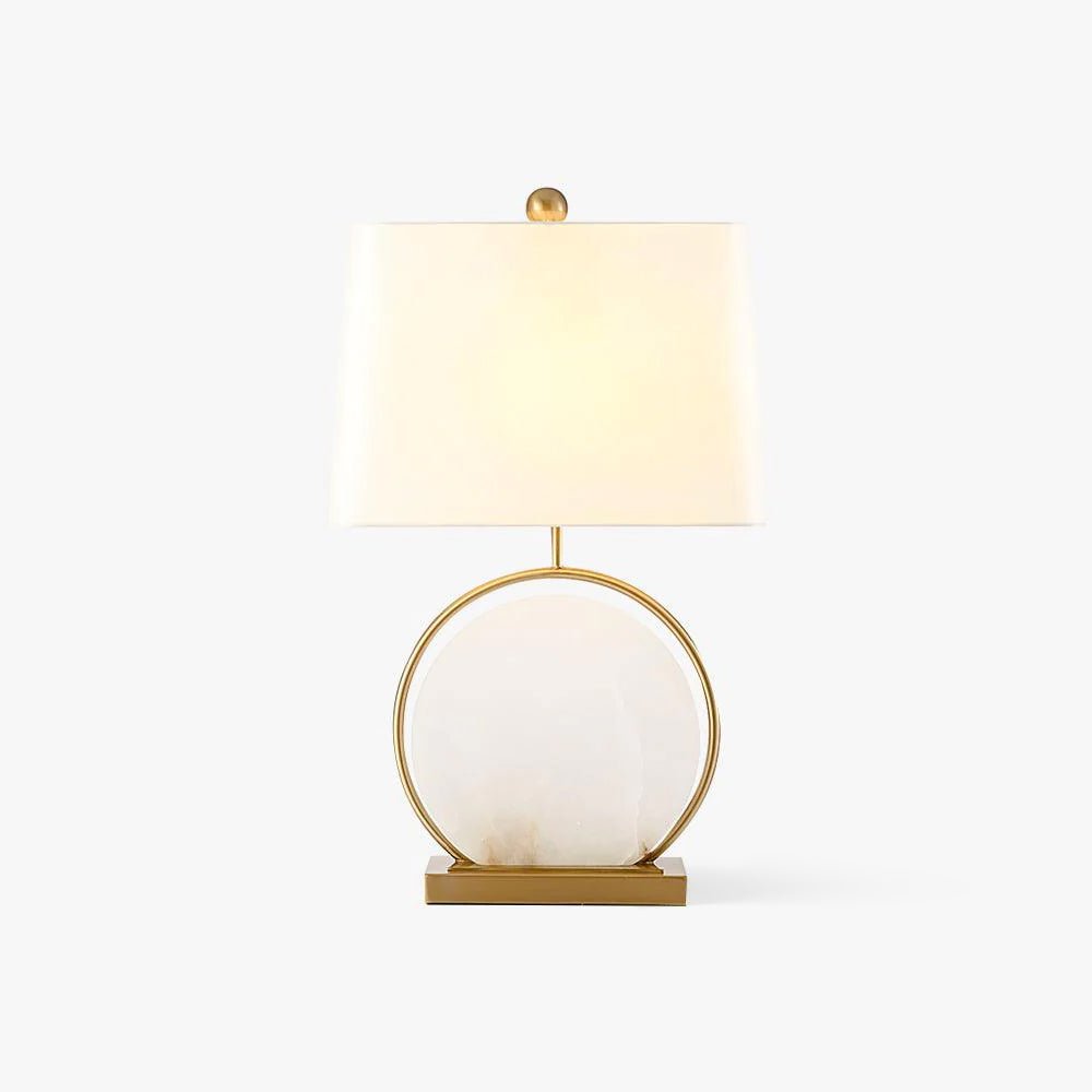 Lampe à poser moderne Sigmar en Or et albâtre blanc