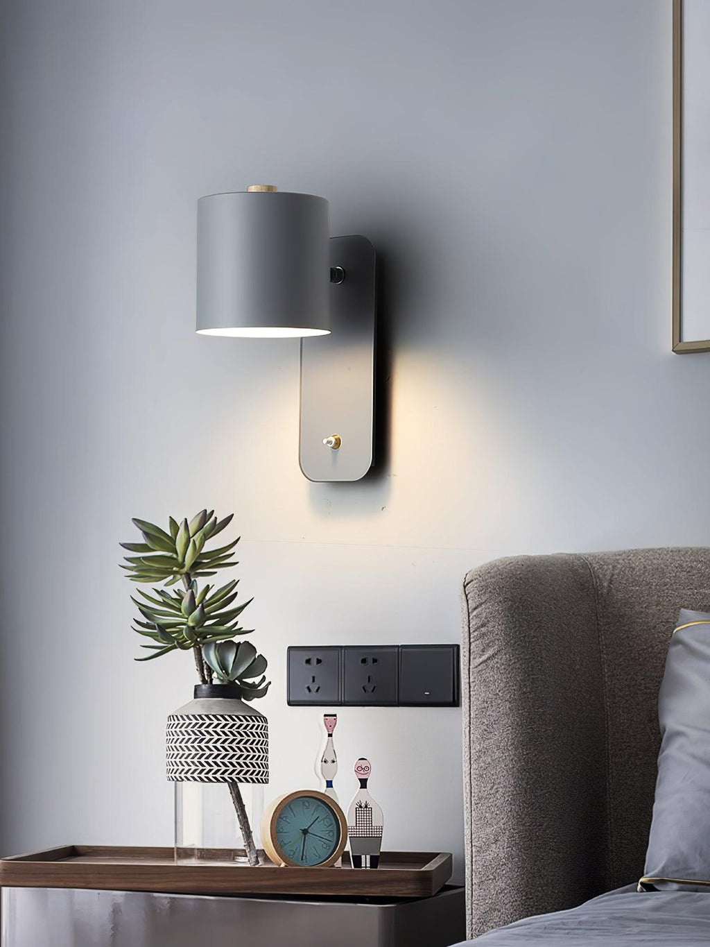 Applique murale moderne Arnaldur en Bois Gris