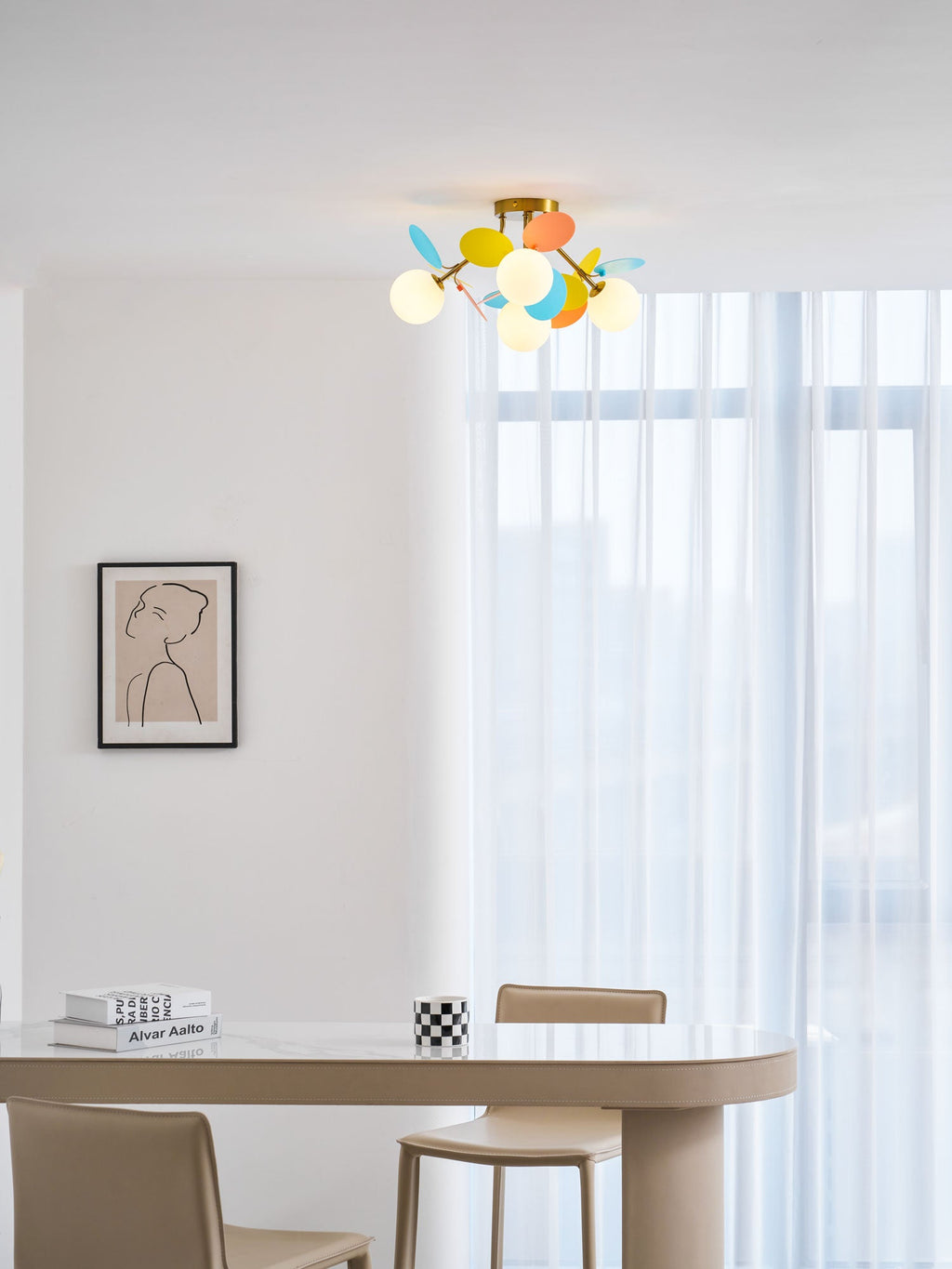 Plafonnier moderne Glenn en Métal, Verre, Acrylique