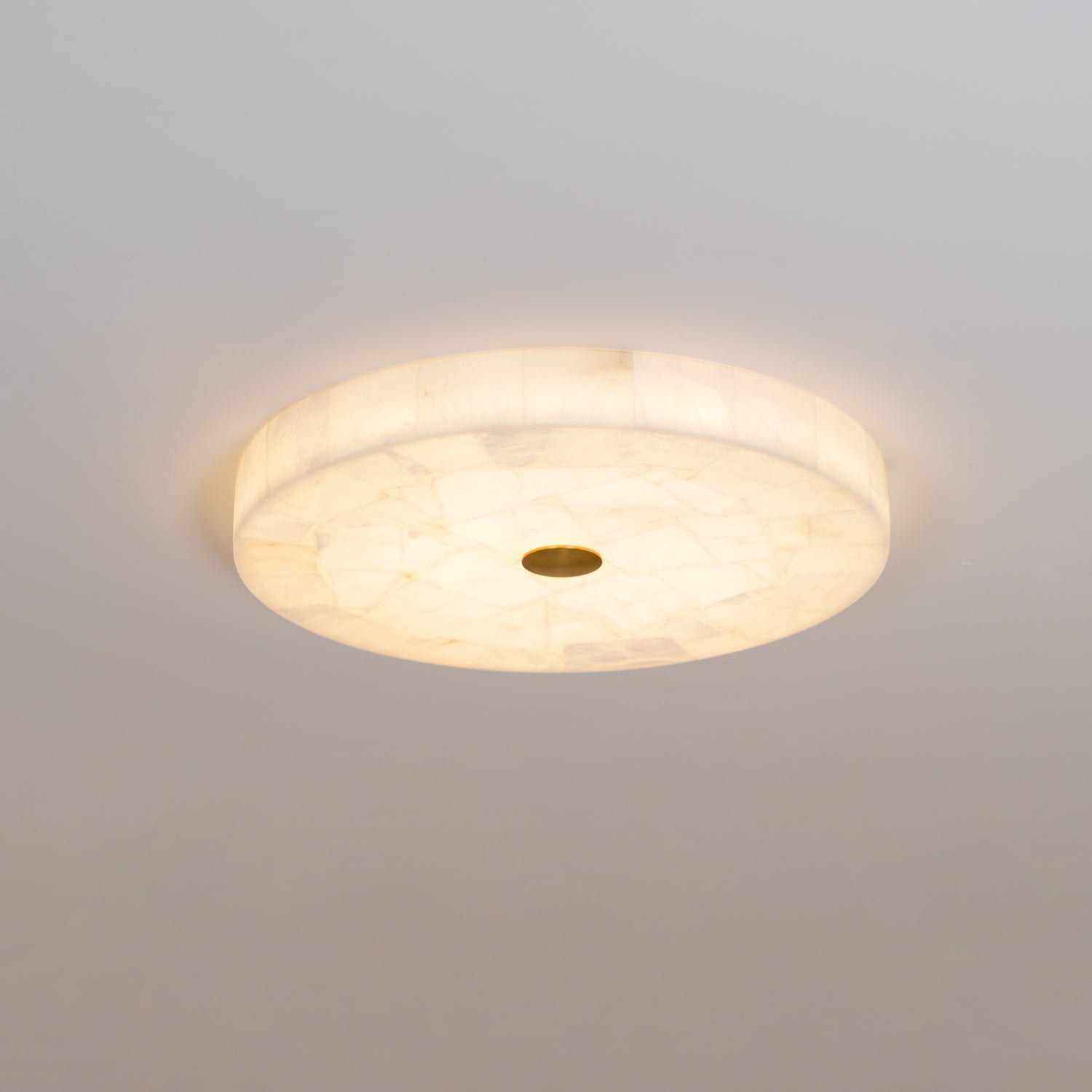 Plafonnier moderne Oystein en Albâtre Blanc et doré
