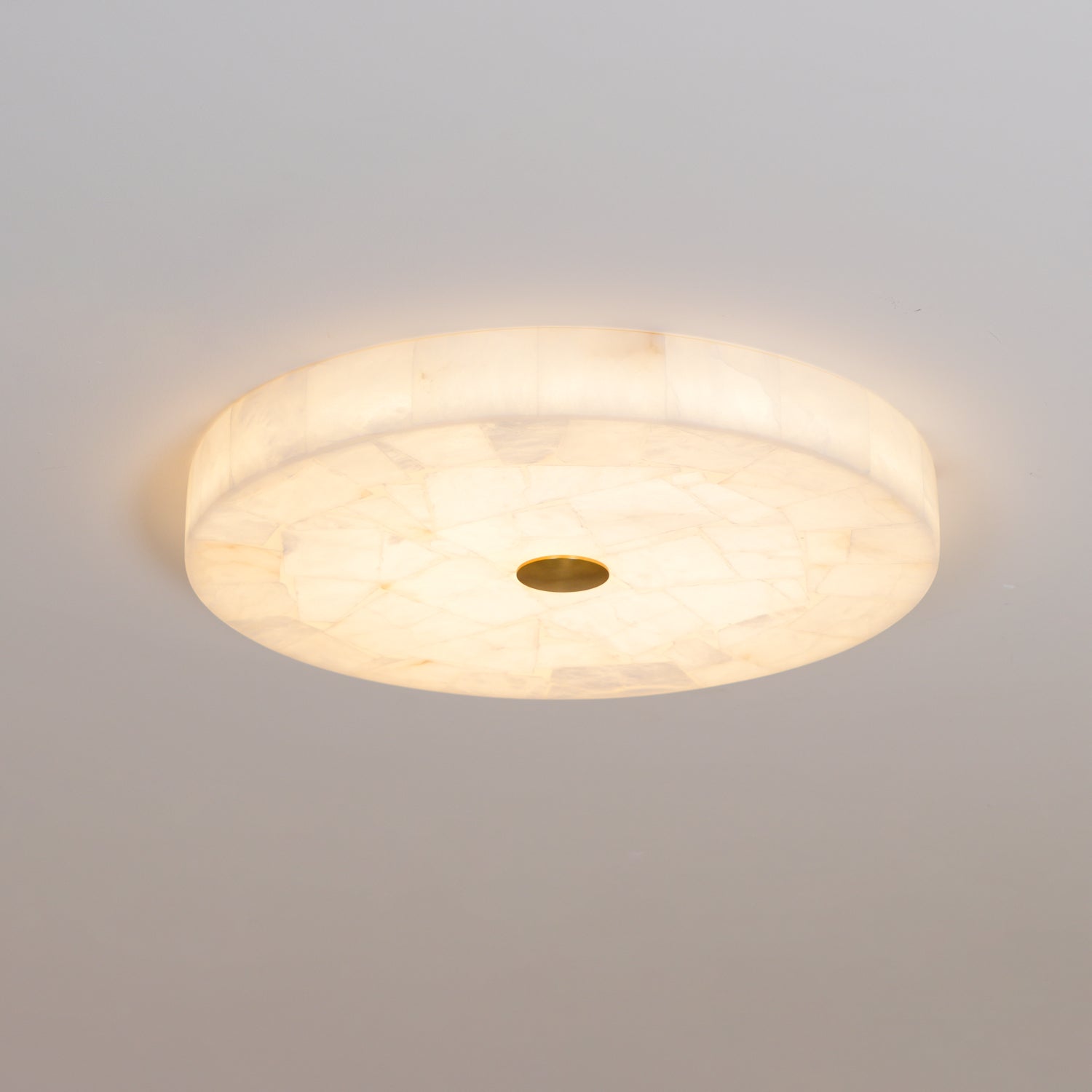 Plafonnier moderne Oystein en Albâtre Blanc et doré