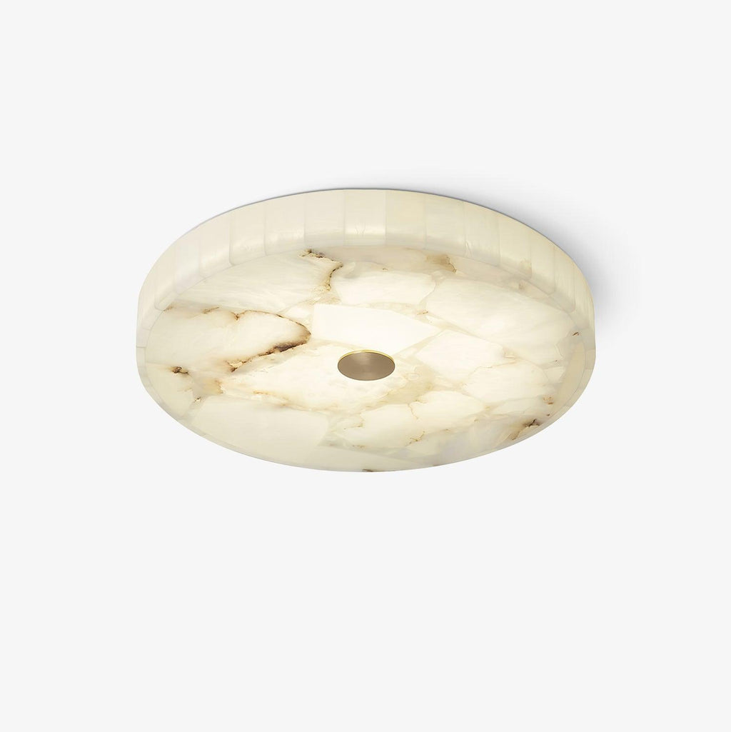 Plafonnier moderne Oystein en Albâtre Blanc et doré