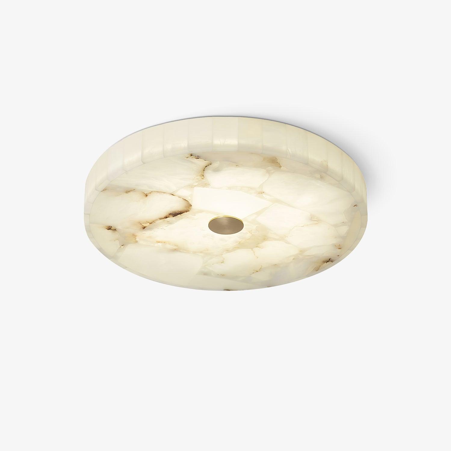Plafonnier moderne Oystein en Albâtre Blanc et doré