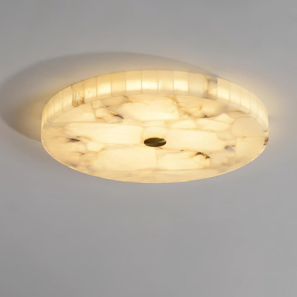 Plafonnier moderne Oystein en Albâtre Blanc et doré