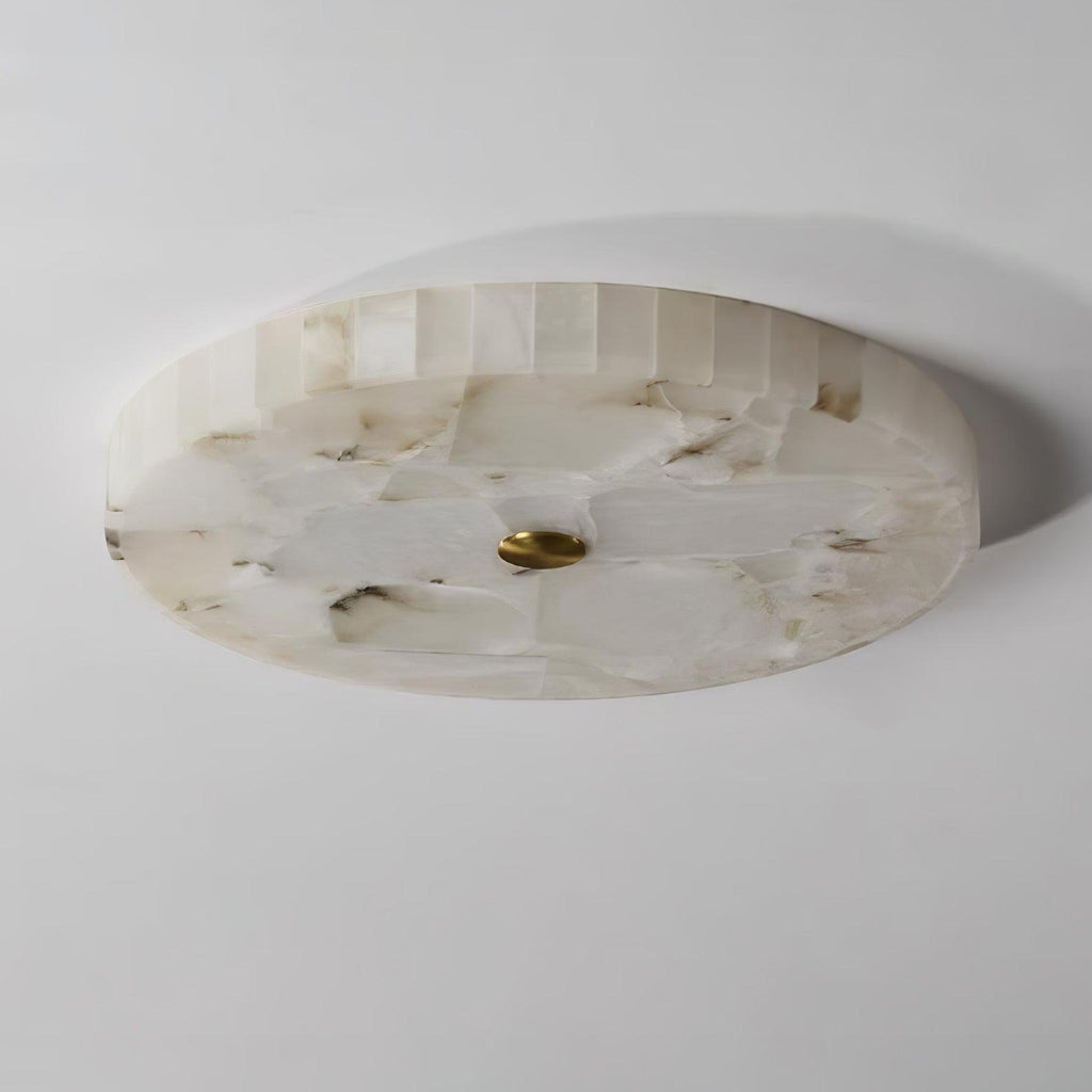Plafonnier moderne Oystein en Albâtre Blanc et doré
