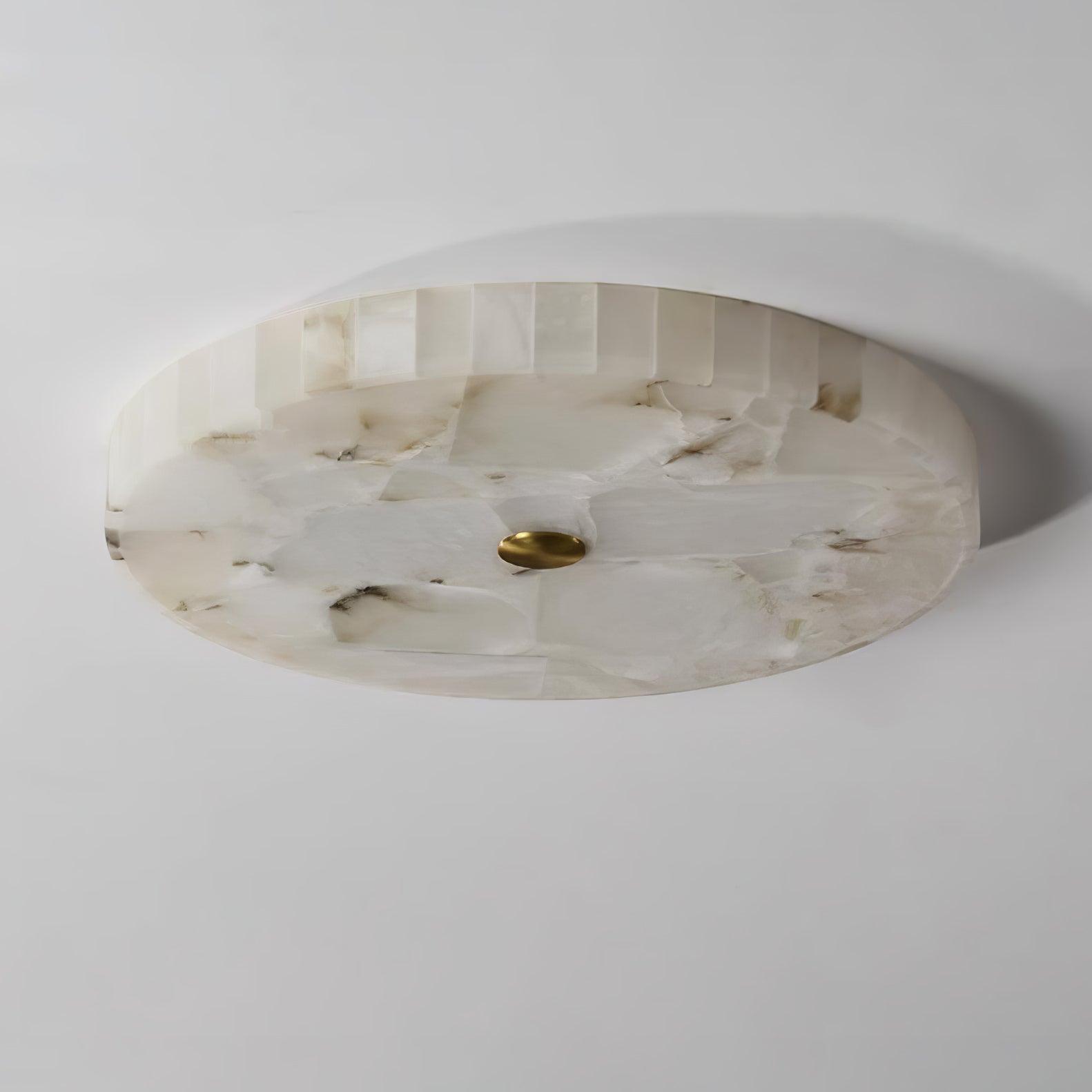 Plafonnier moderne Oystein en Albâtre Blanc et doré