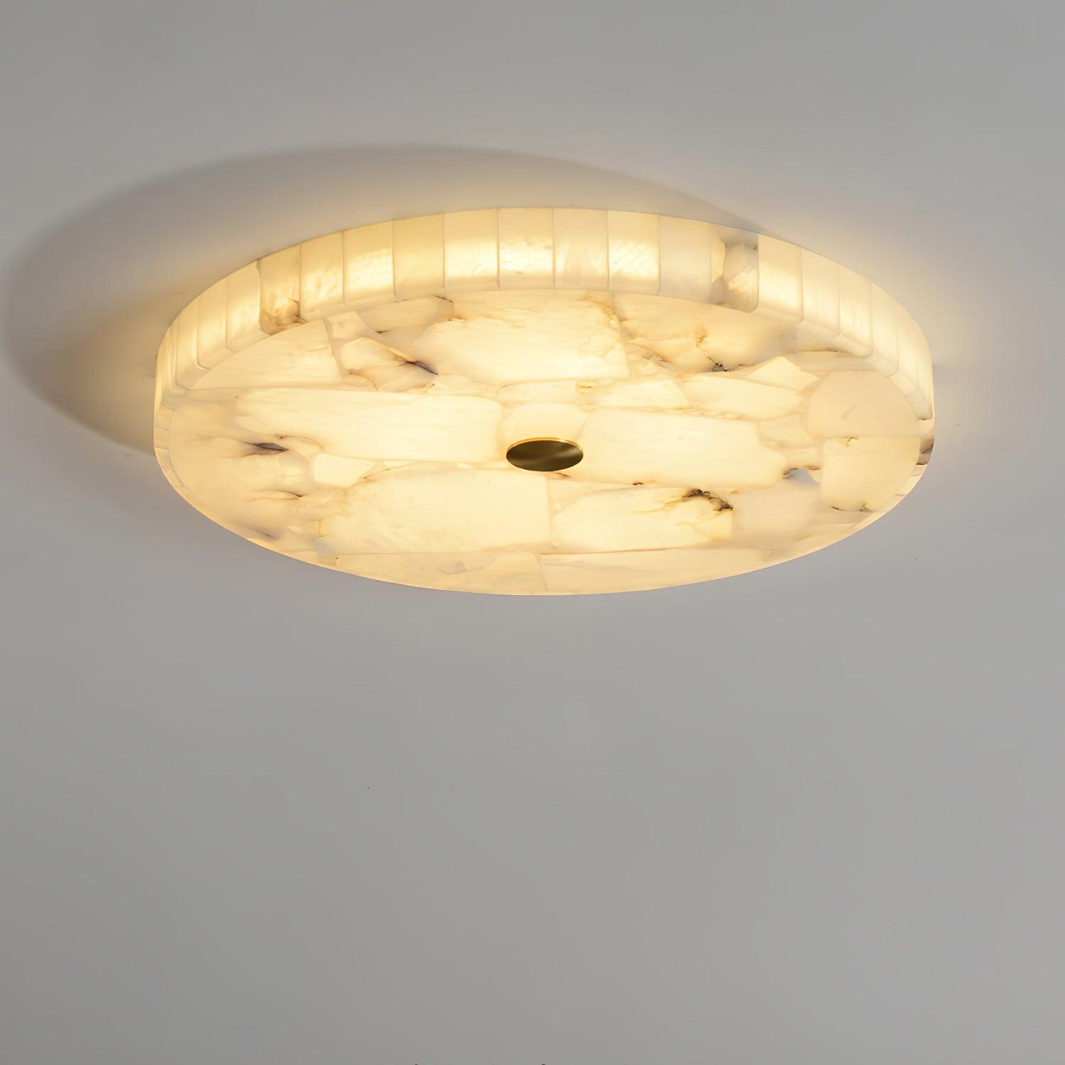 Plafonnier moderne Oystein en Albâtre Blanc et doré