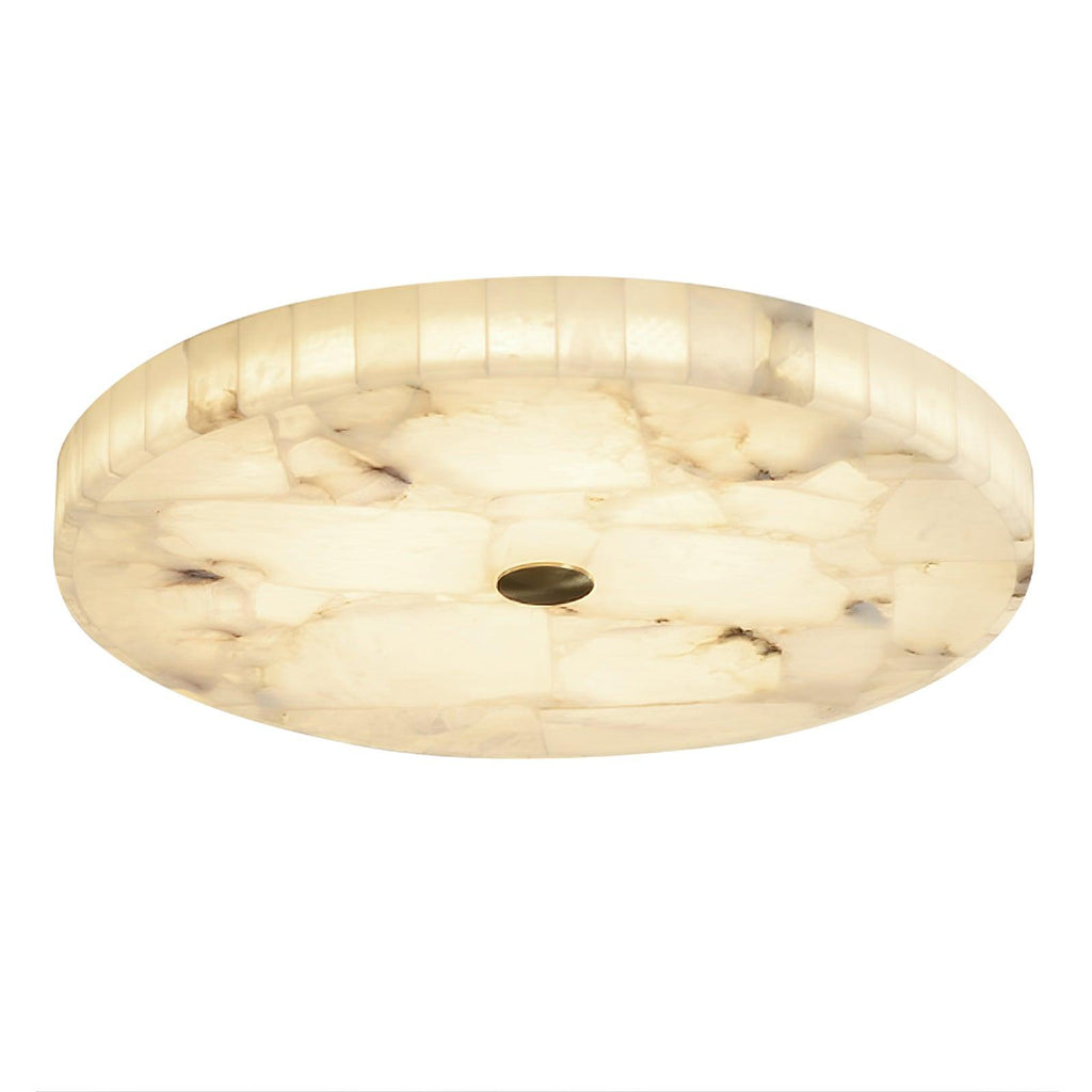 Plafonnier moderne Oystein en Albâtre Blanc et doré