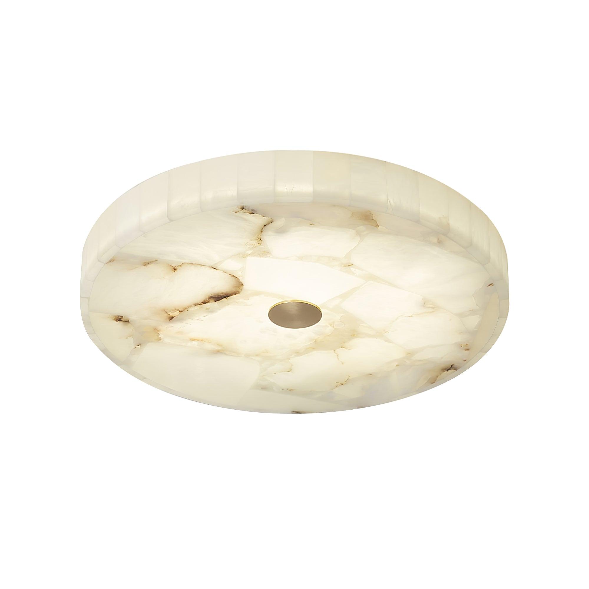 Plafonnier moderne Oystein en Albâtre Blanc et doré