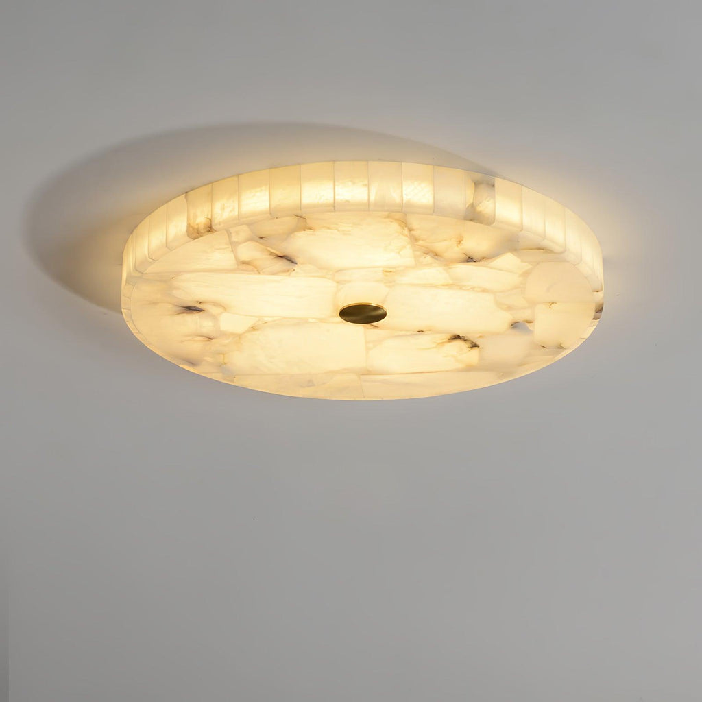 Plafonnier moderne Oystein en Albâtre Blanc et doré