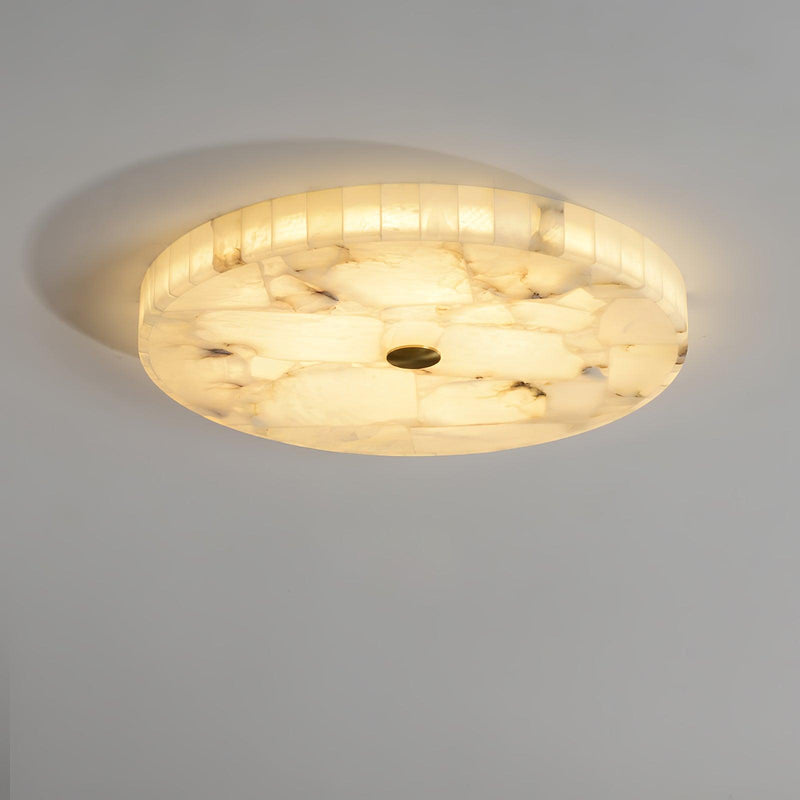 Plafonnier moderne Oystein en Albâtre Blanc et doré