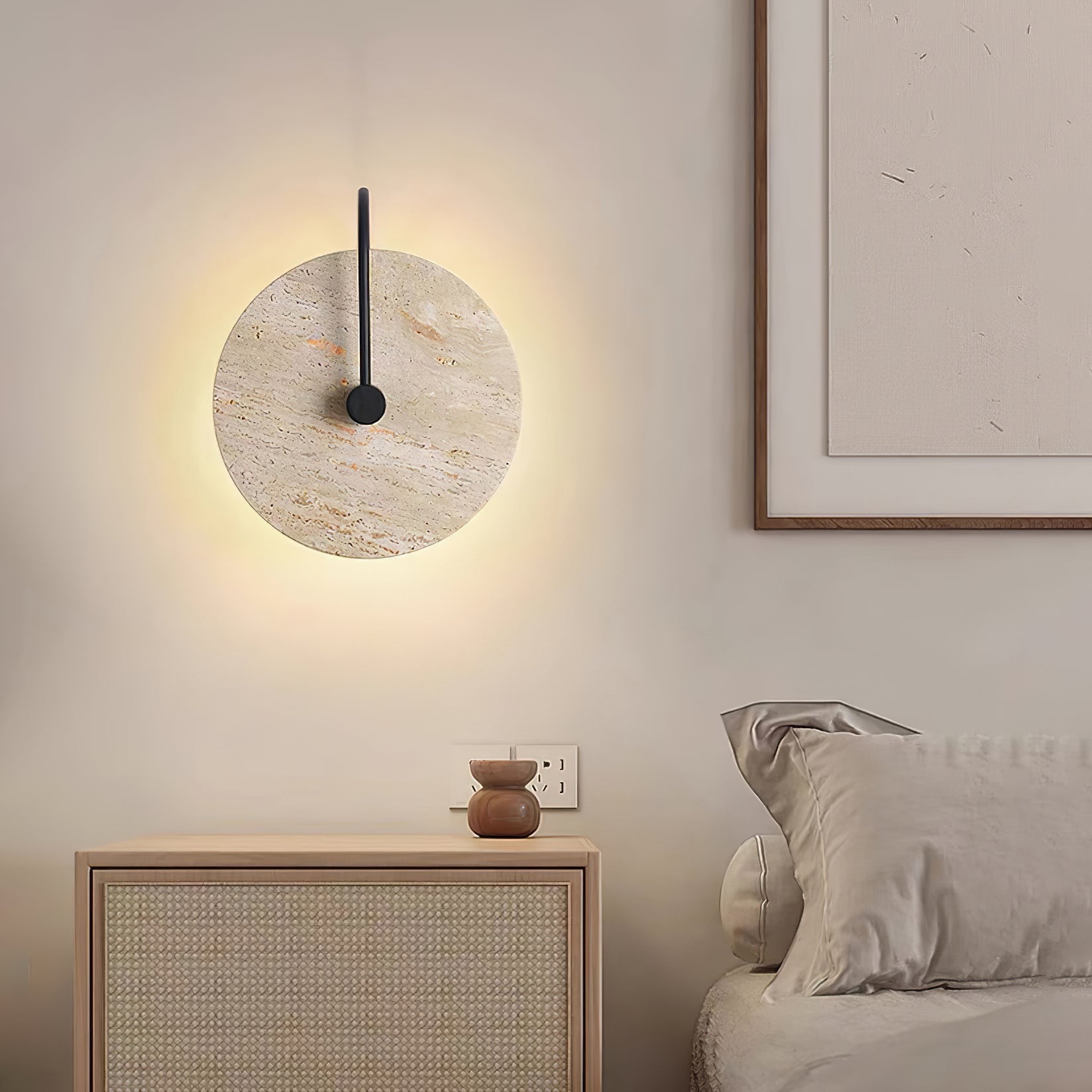 Applique murale moderne Frantz en Travertin jaune