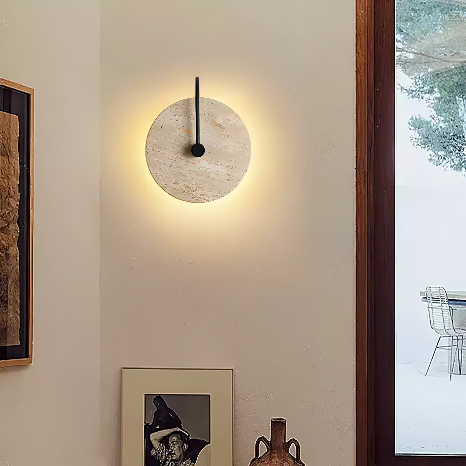 Applique murale moderne Frantz en Travertin jaune