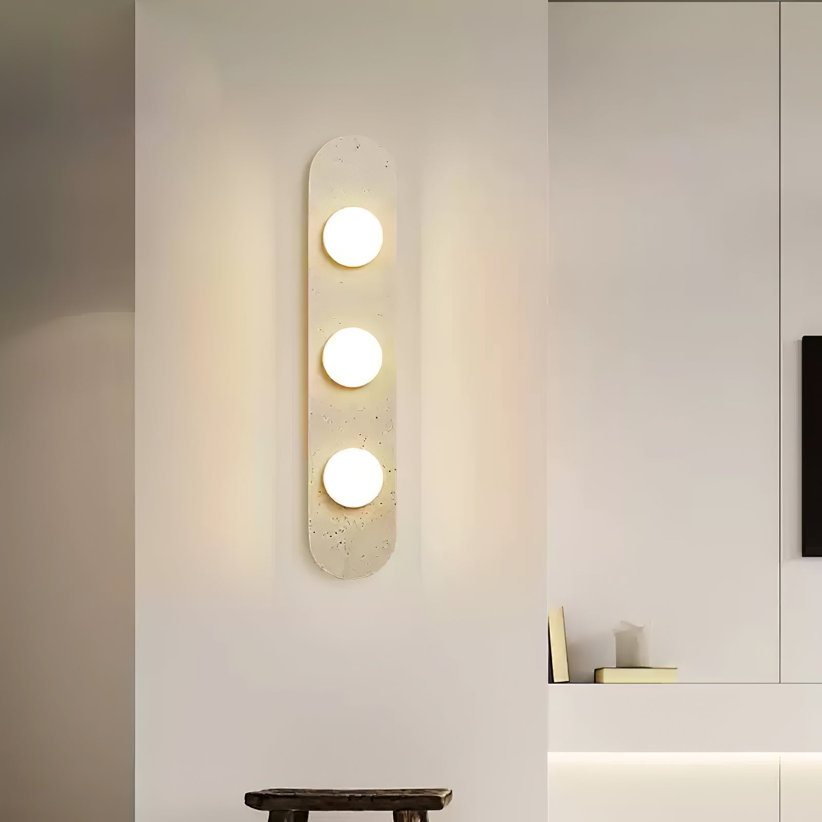 Applique murale moderne Rudger en Travertin jaune