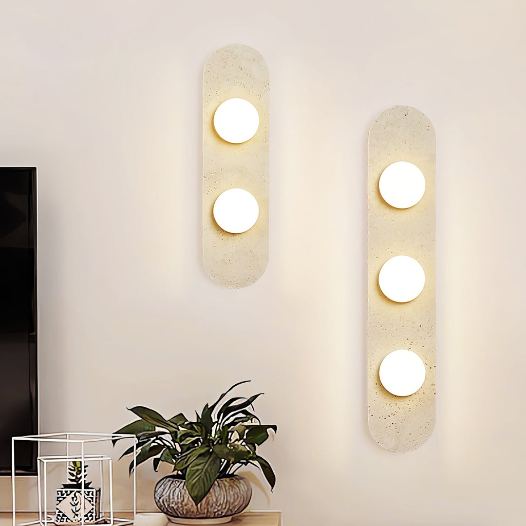 Applique murale moderne Rudger en Travertin jaune