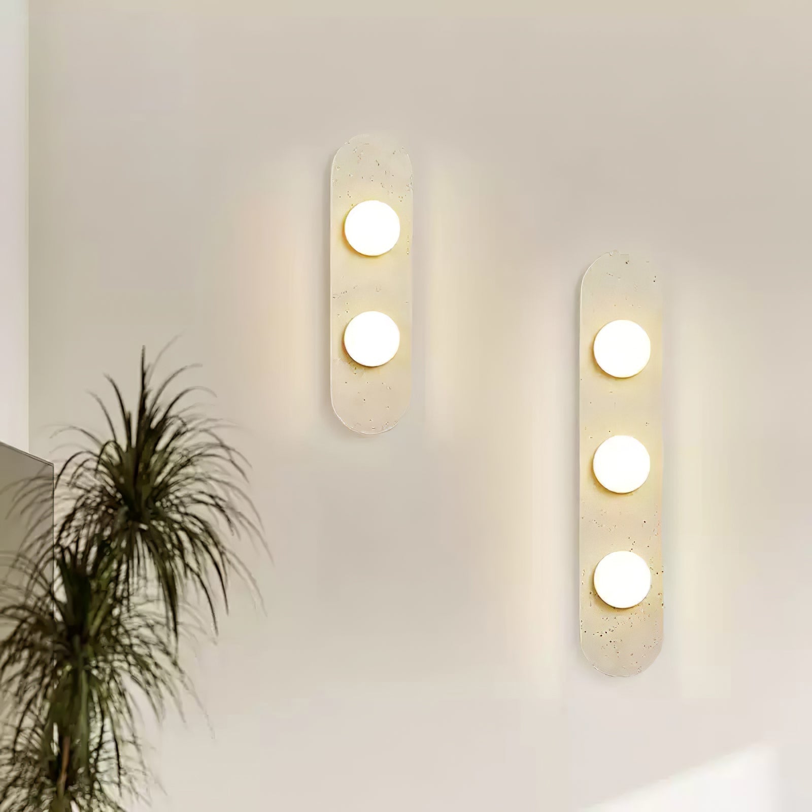 Applique murale moderne Rudger en Travertin jaune