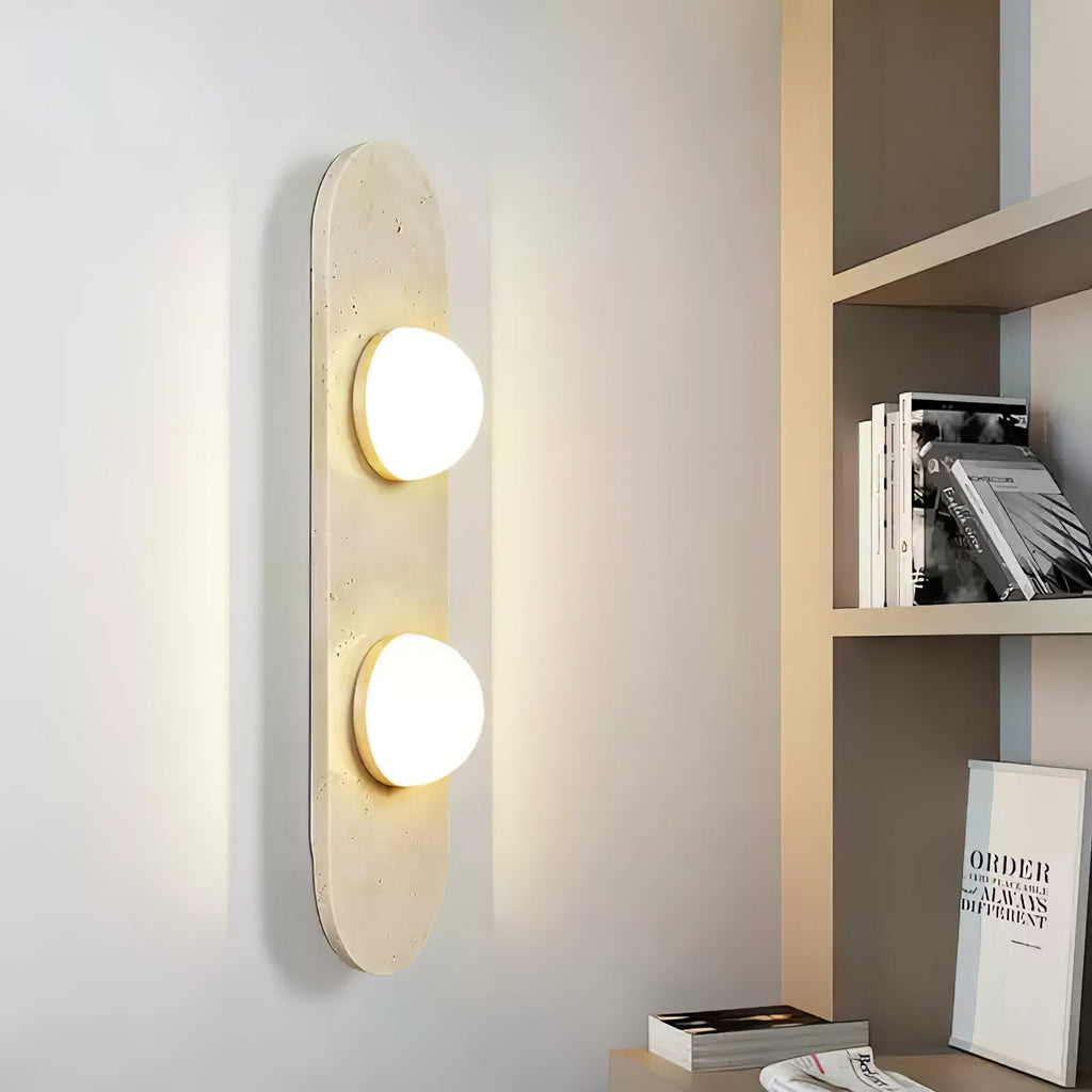 Applique murale moderne Rudger en Travertin jaune