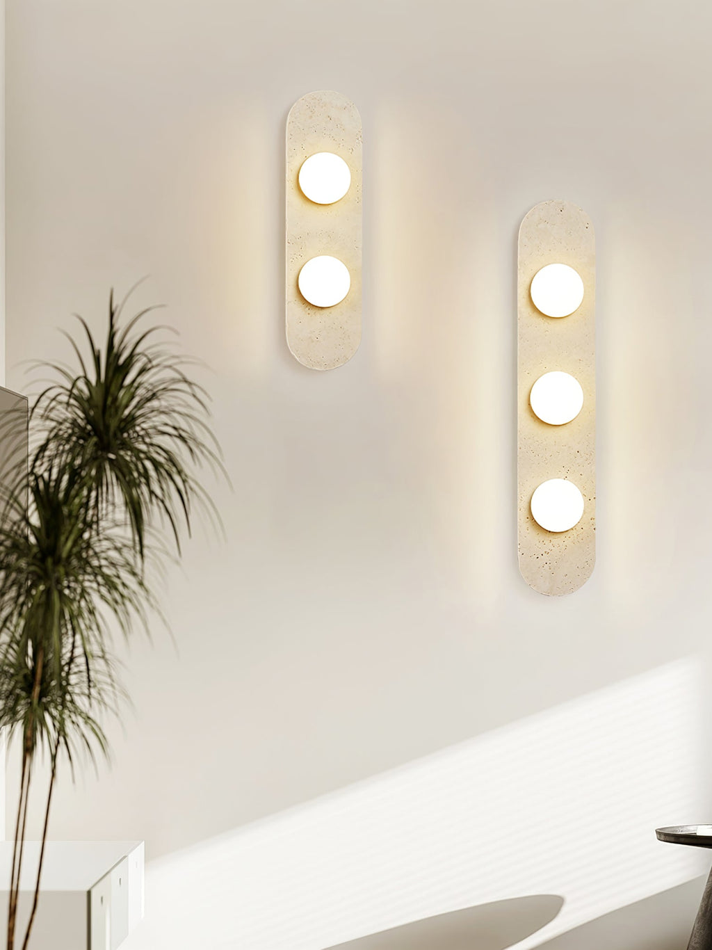 Applique murale moderne Rudger en Travertin jaune