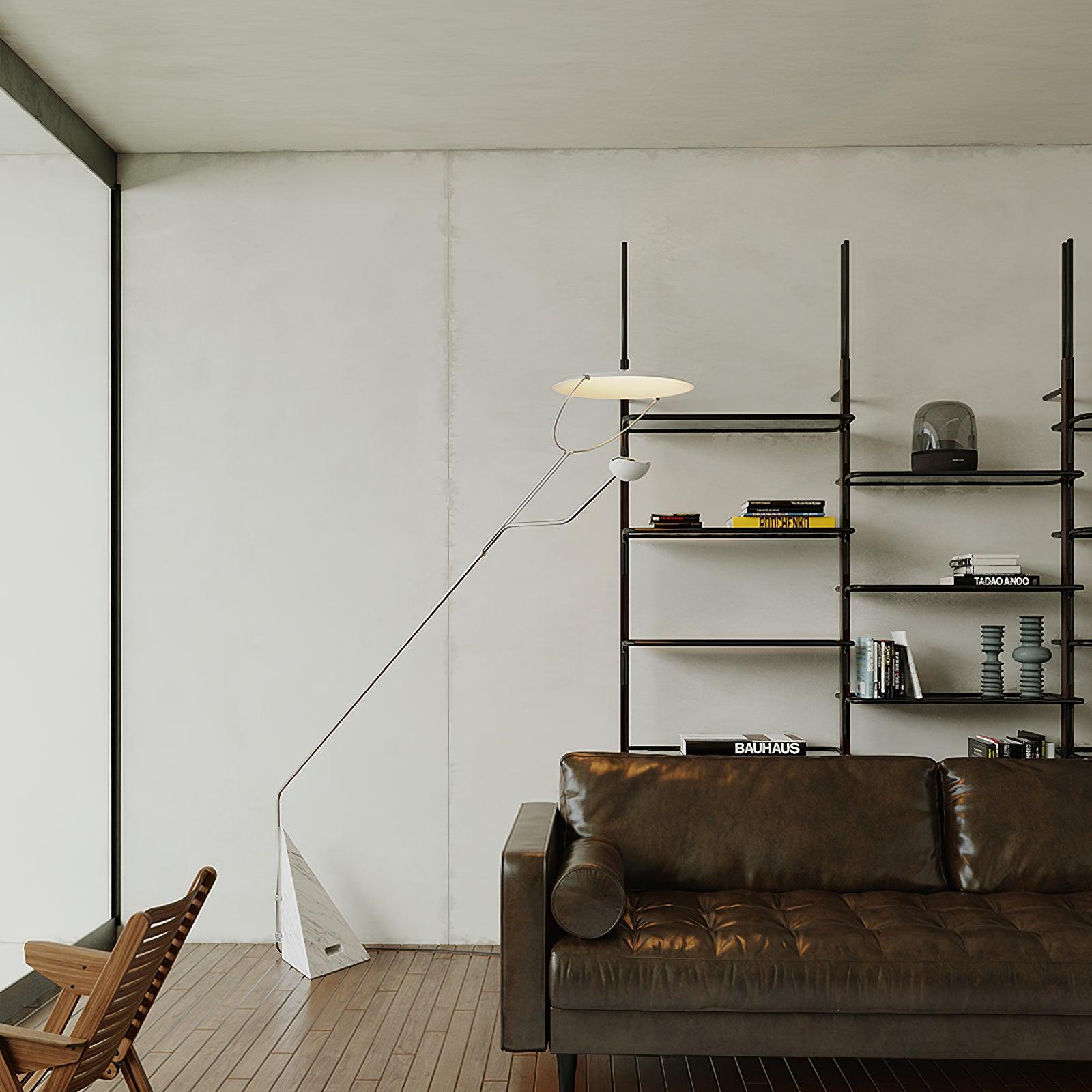 Lampadaire moderne Seff en Marbre Blanc et gris