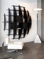 Lampadaire moderne Seff en Marbre Blanc et gris