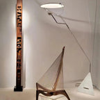 Lampadaire moderne Seff en Marbre Blanc et gris