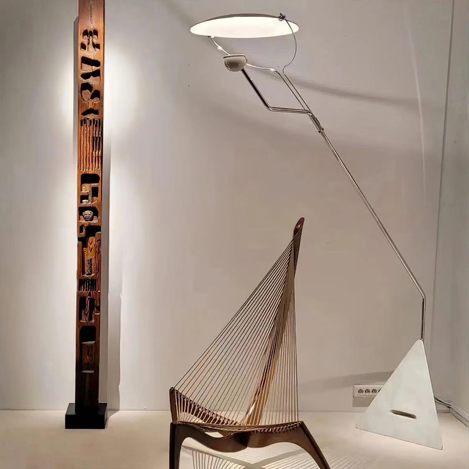 Lampadaire moderne Seff en Marbre Blanc et gris