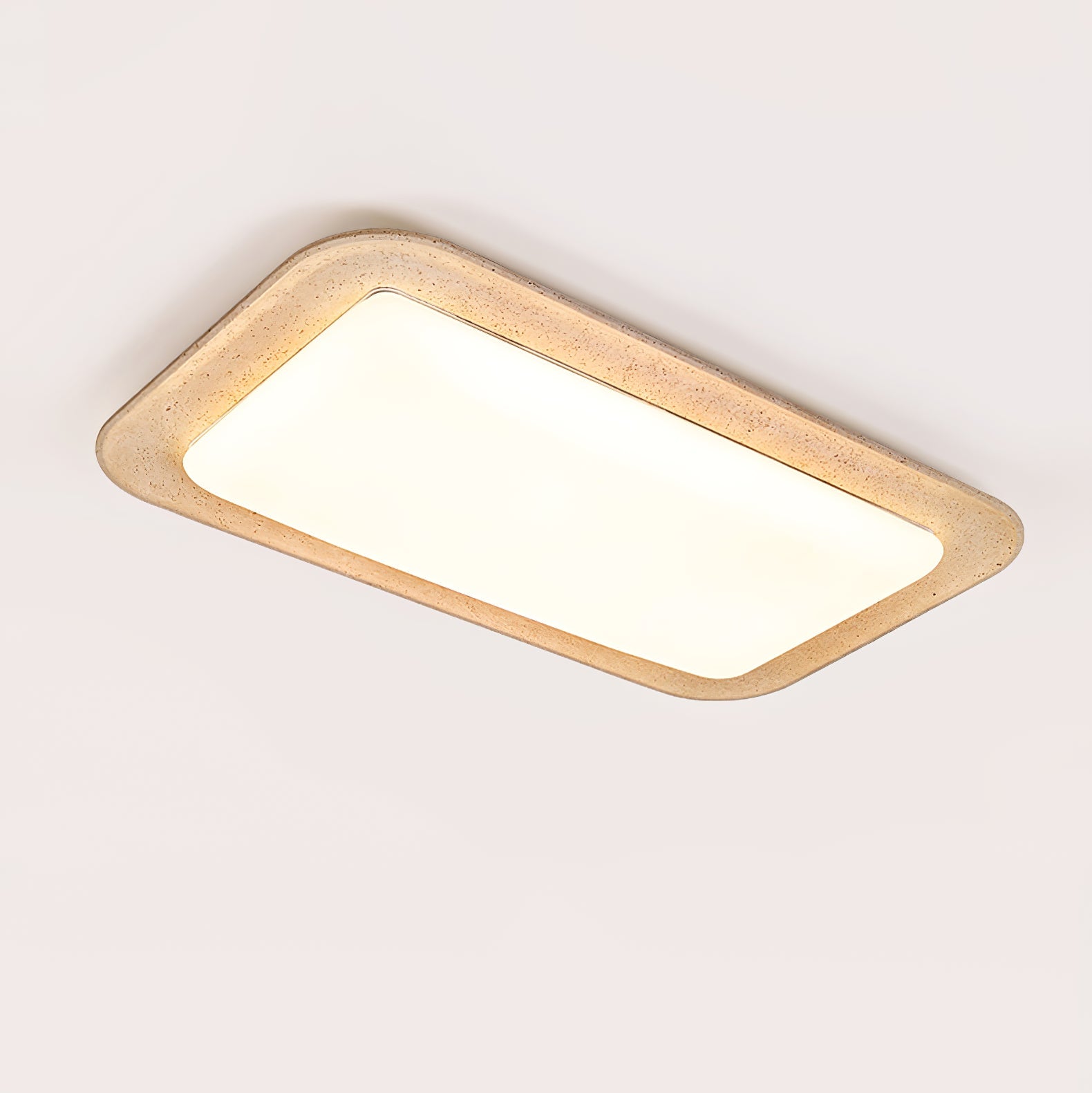 Plafonnier moderne Maxim en Travertin jaune et blanc