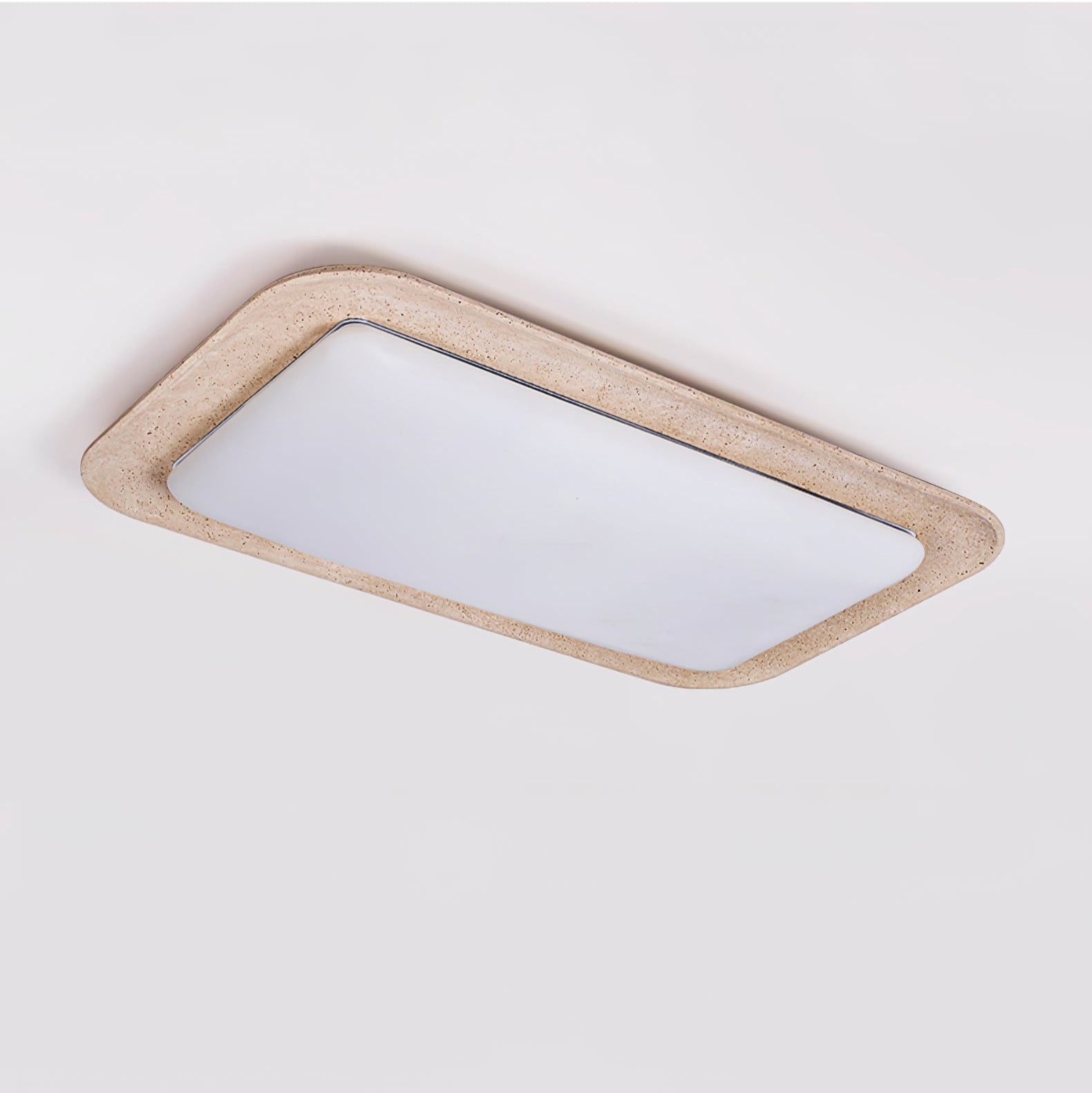 Plafonnier moderne Maxim en Travertin jaune et blanc