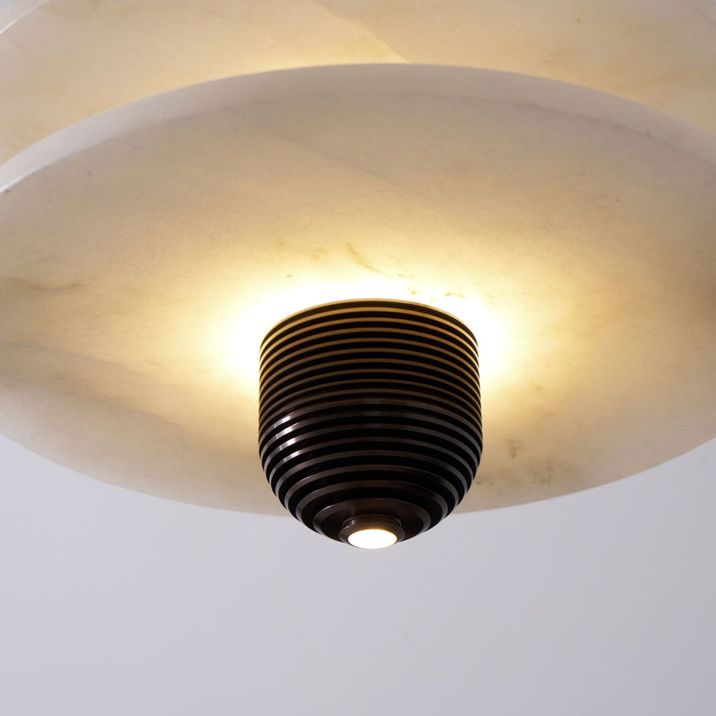 Suspension moderne Lambert en Albâtre Or et blanc