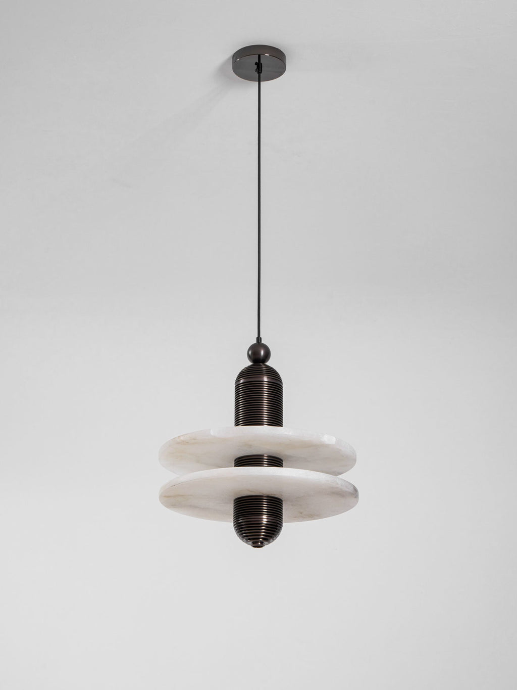 Suspension moderne Lambert en Albâtre Noir et blanc