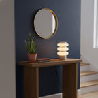 Lampe à poser moderne Otway en Marbre Travertin jaune et blanc