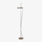 Lampadaire moderne Isaac en Acier inoxydable et beige marbre base
