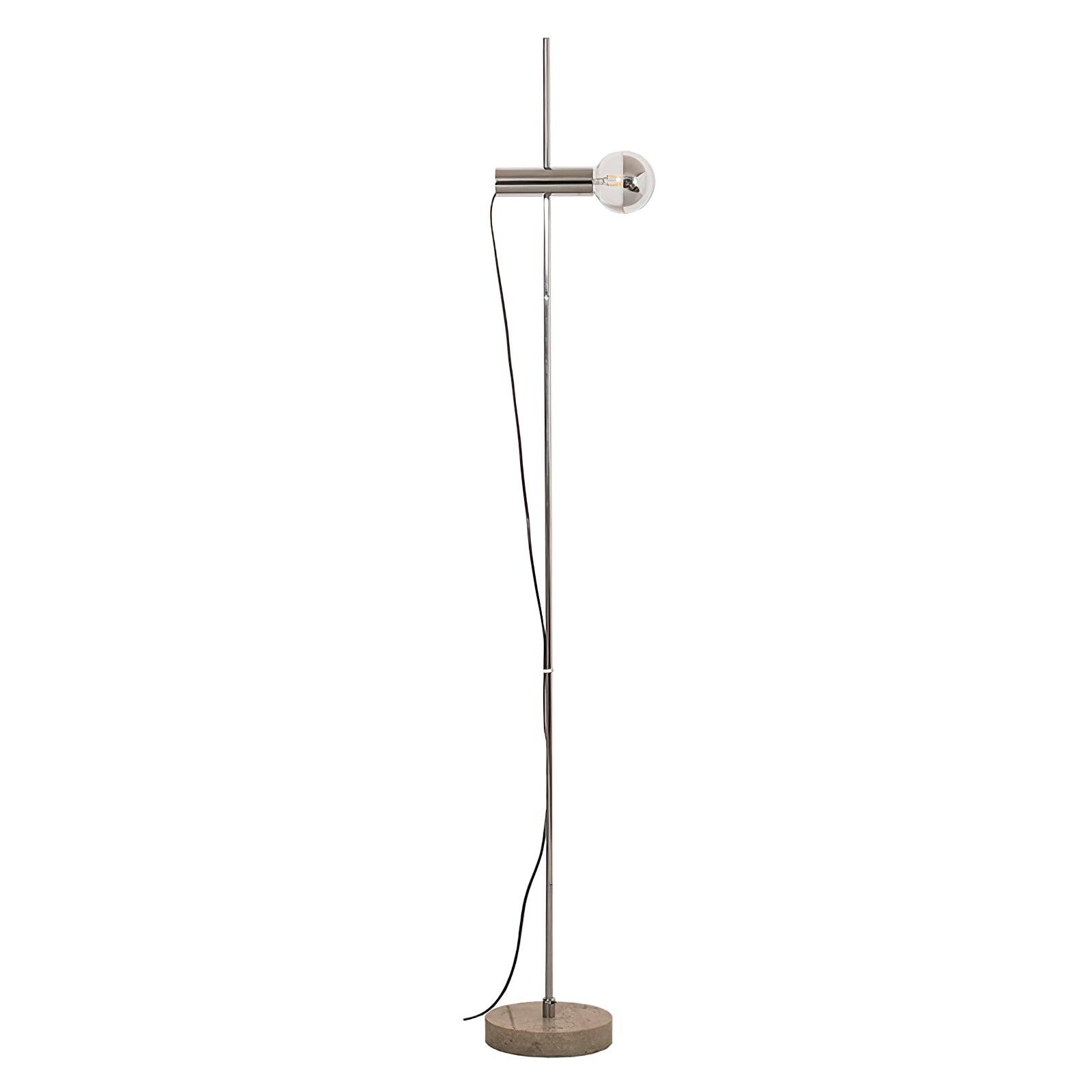 Lampadaire moderne Isaac en Acier inoxydable et beige marbre base
