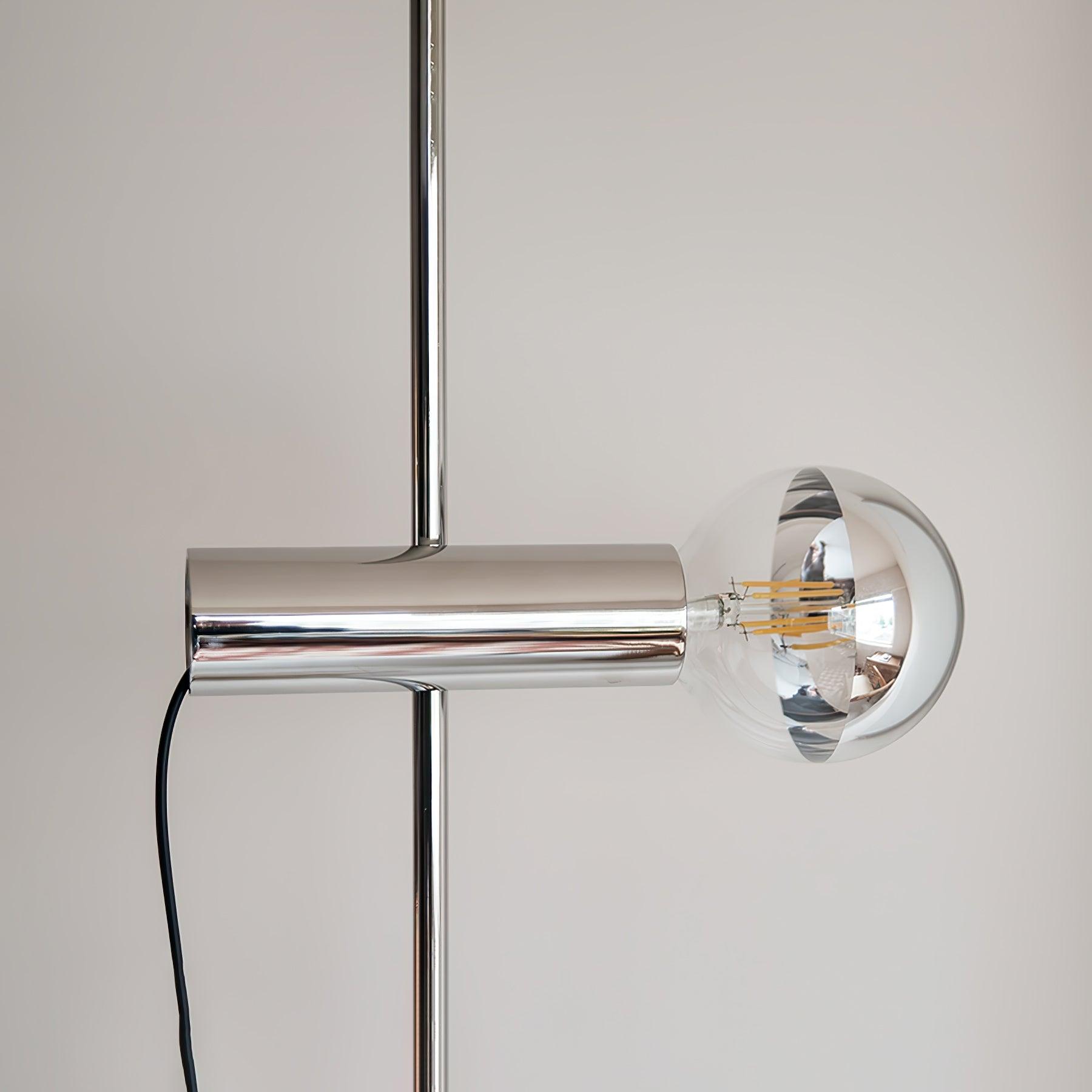 Lampadaire moderne Isaac en Acier inoxydable et beige marbre base
