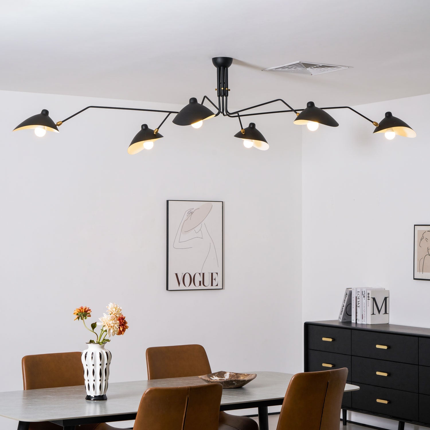 Plafonnier moderne Ems en Métal, Aluminium, Laiton Blanc