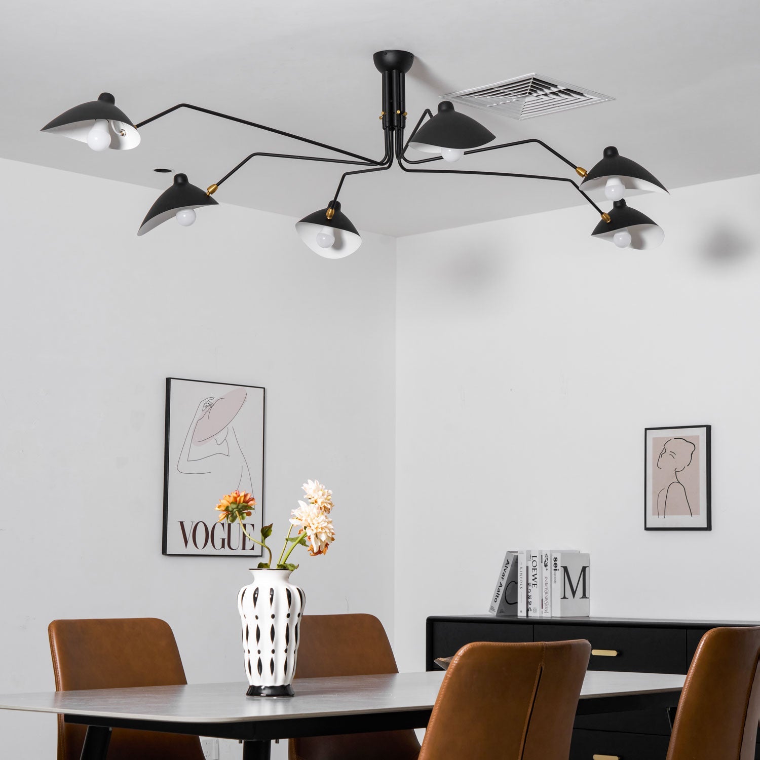 Plafonnier moderne Ems en Métal, Aluminium, Laiton Blanc
