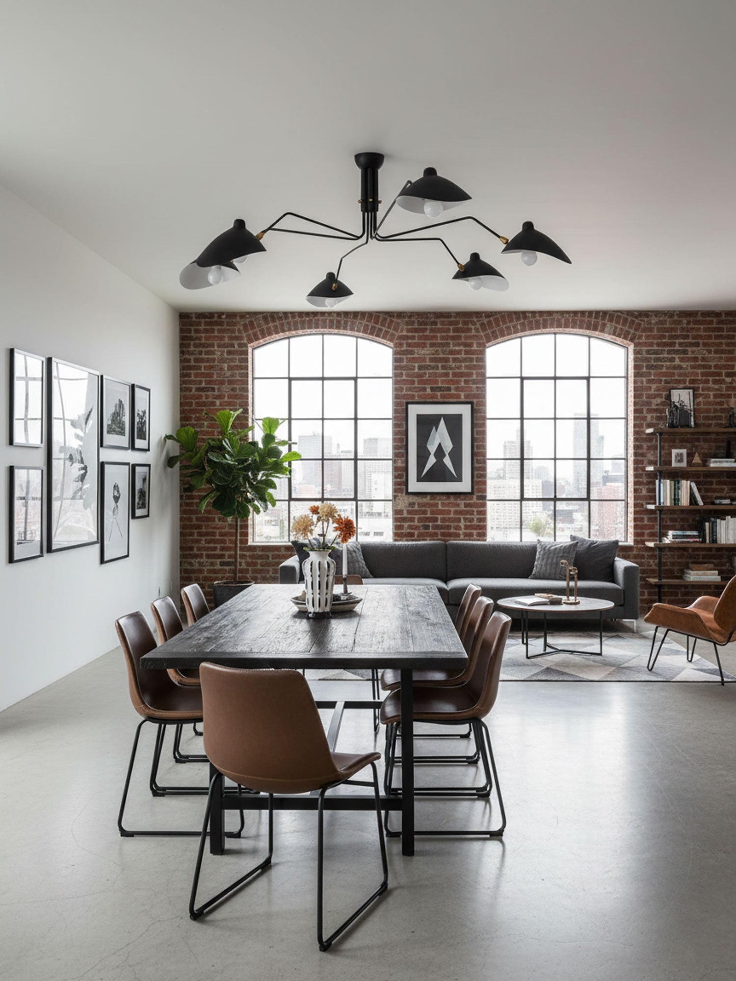 Plafonnier moderne Ems en Métal, Aluminium, Laiton Noir