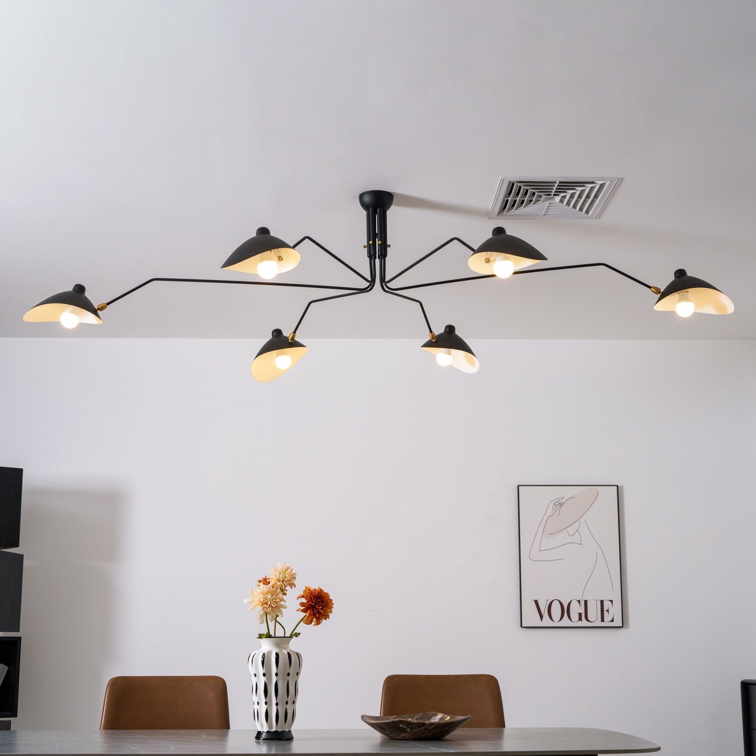 Plafonnier moderne Ems en Métal, Aluminium, Laiton Blanc