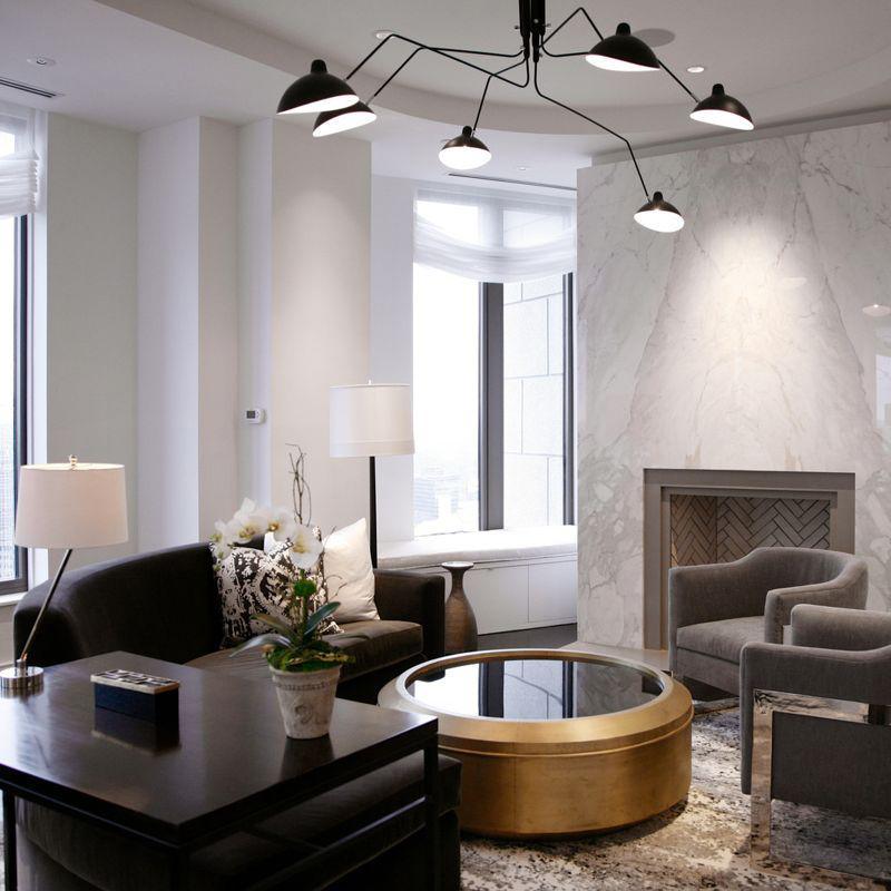 Plafonnier moderne Ems en Métal, Aluminium, Laiton Noir