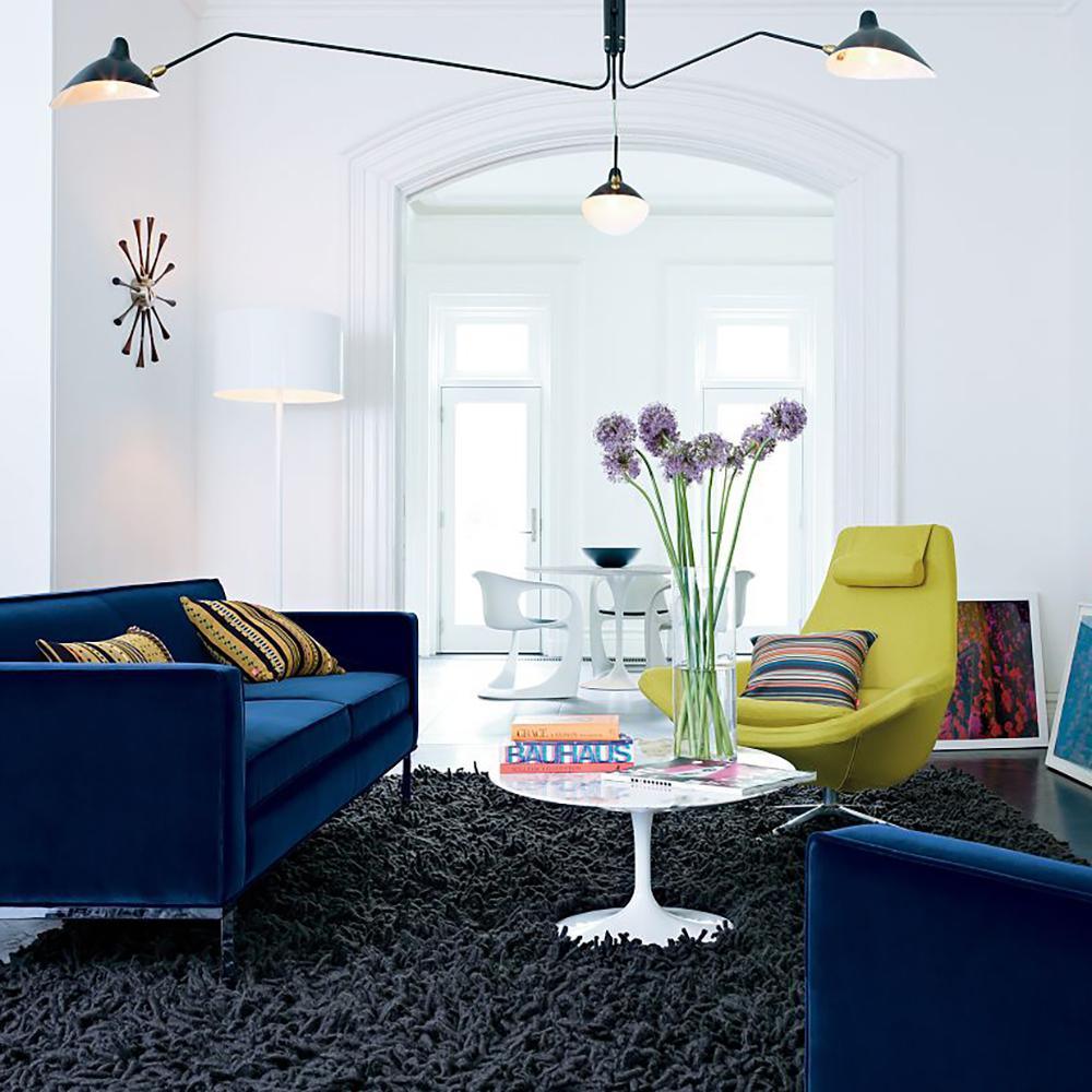 Plafonnier moderne Ems en Métal, Aluminium, Laiton Noir