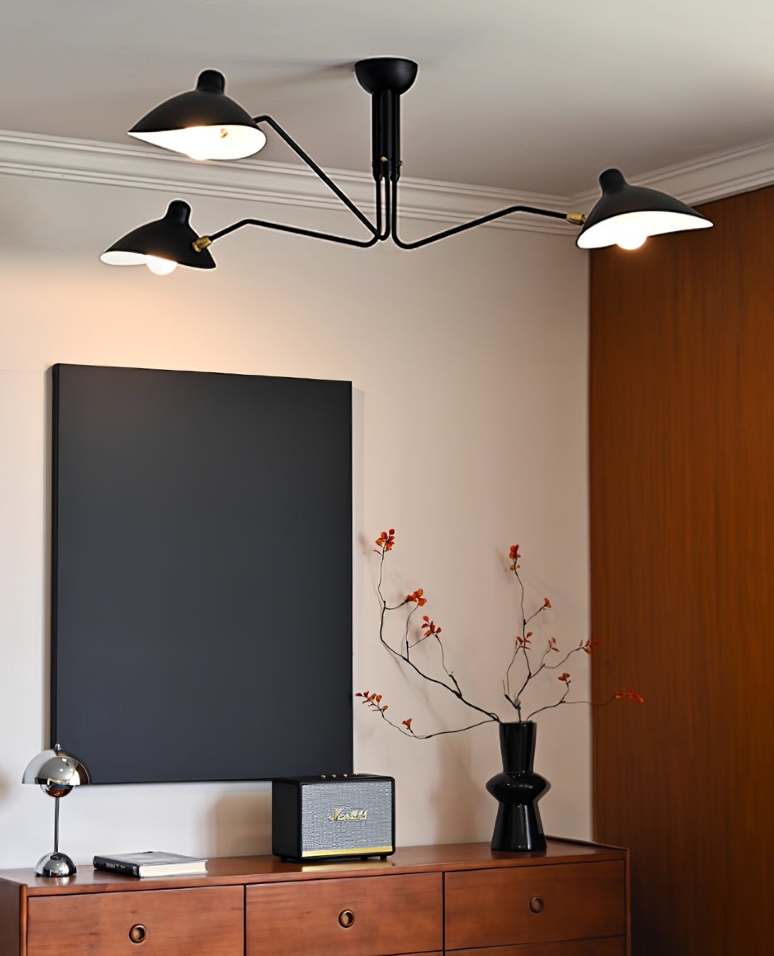 Plafonnier moderne Ems en Métal, Aluminium, Laiton Blanc