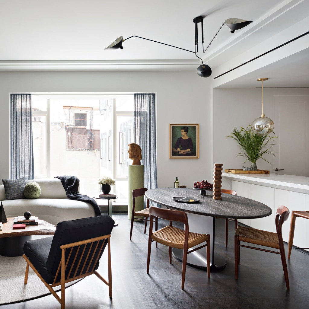 Plafonnier moderne Ems en Métal, Aluminium, Laiton Noir