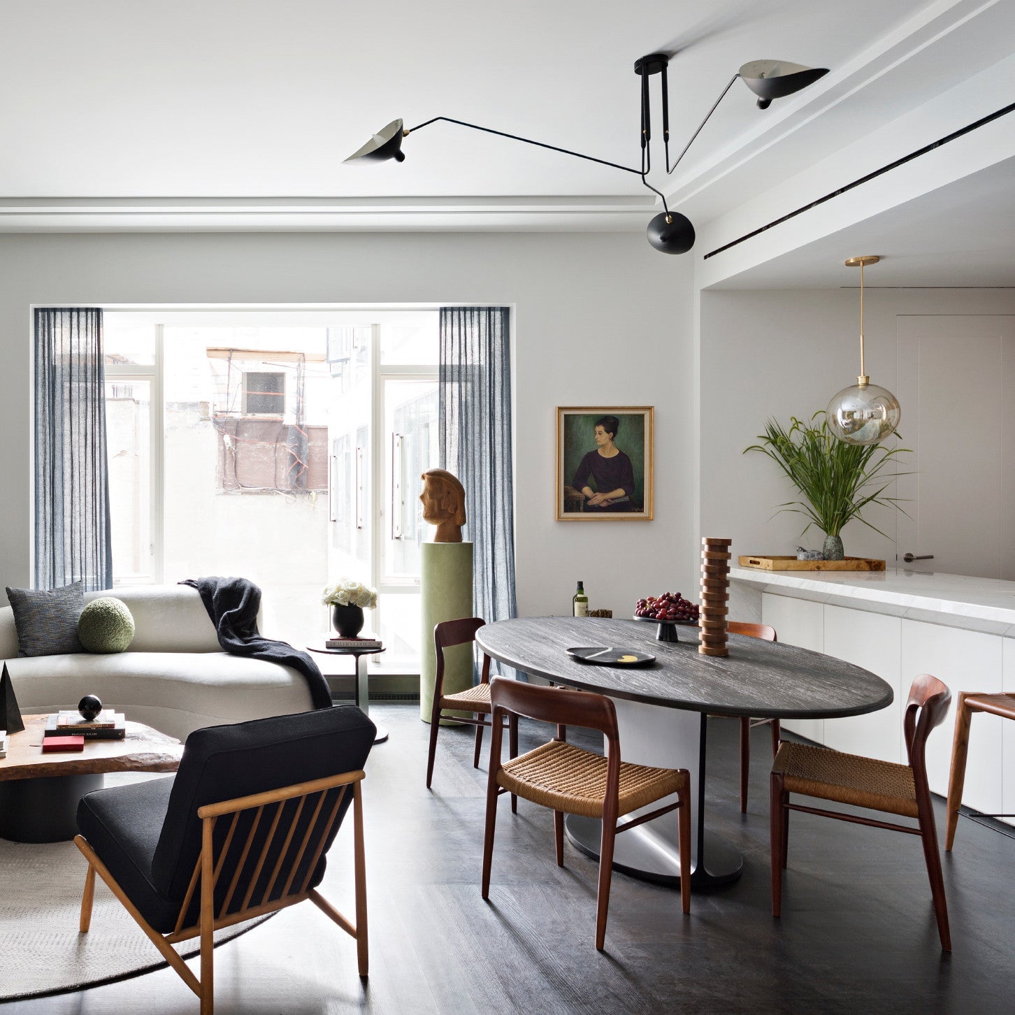 Plafonnier moderne Ems en Métal, Aluminium, Laiton Noir