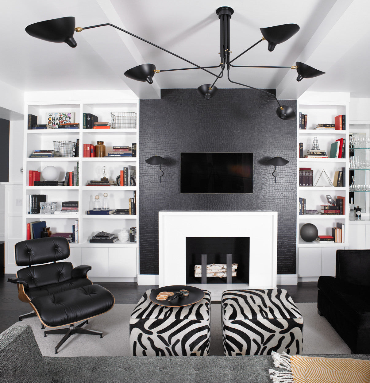 Plafonnier moderne Ems en Métal, Aluminium, Laiton Noir