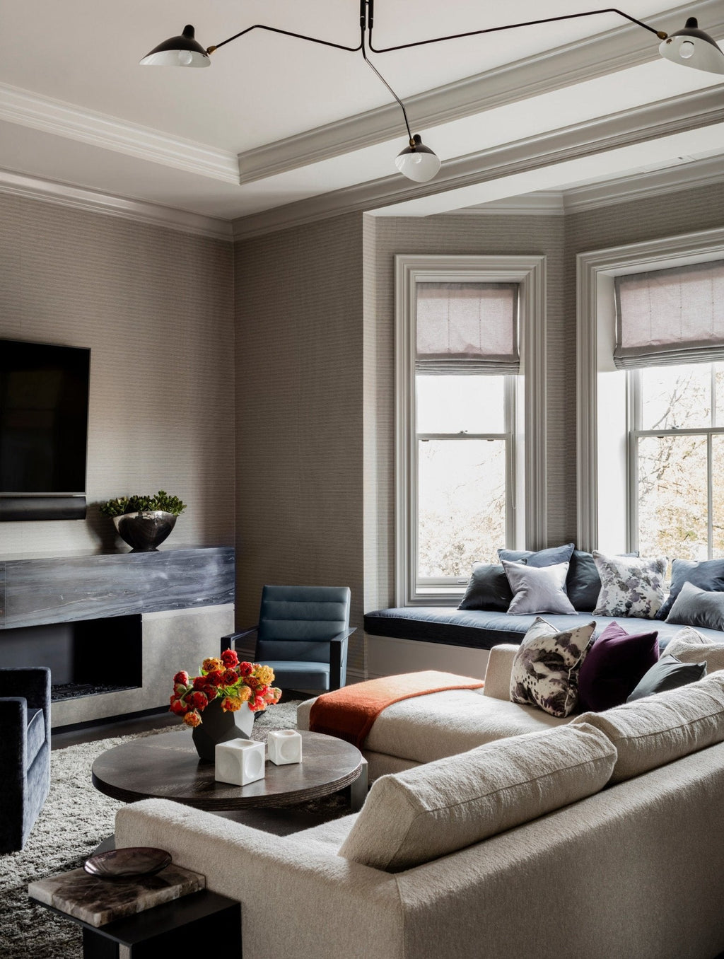 Plafonnier moderne Ems en Métal, Aluminium, Laiton Noir