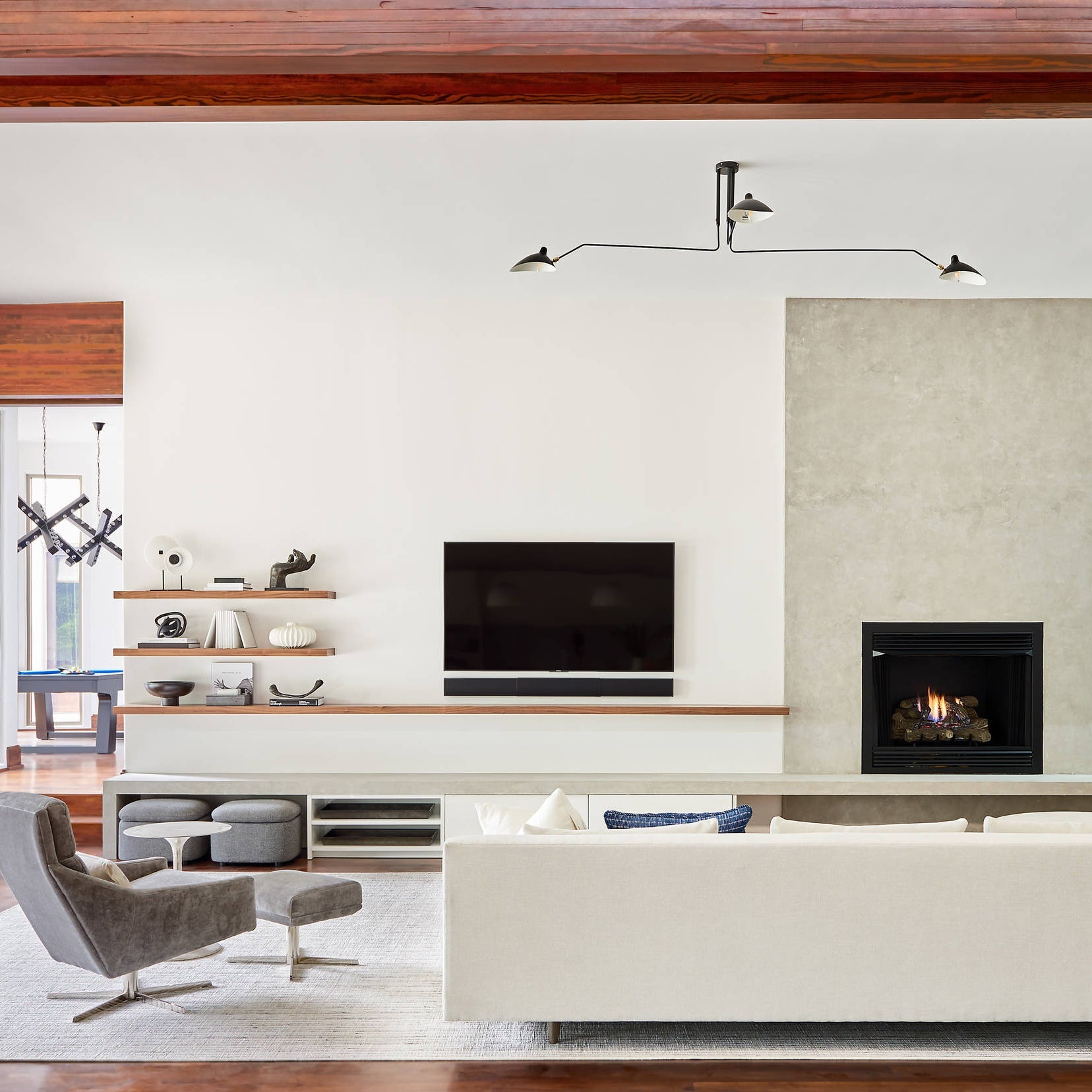 Plafonnier moderne Ems en Métal, Aluminium, Laiton Blanc