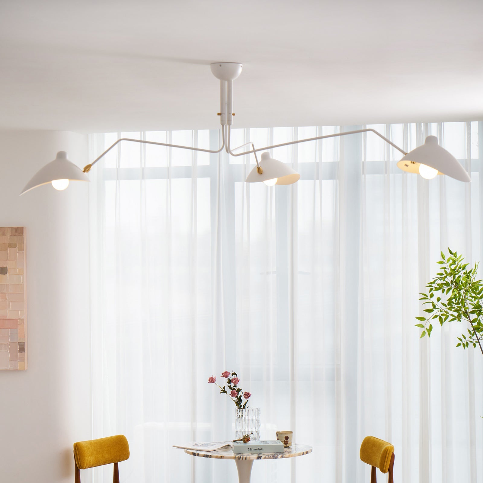 Plafonnier moderne Ems en Métal, Aluminium, Laiton Blanc